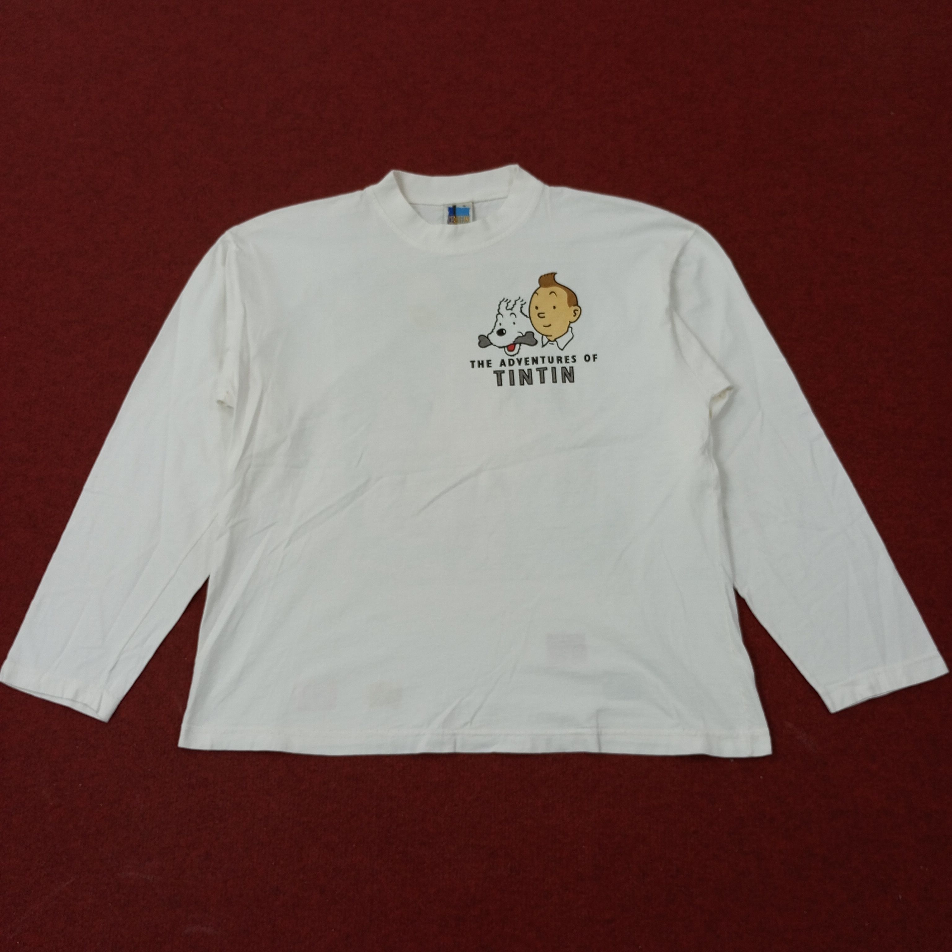 Vintage The Adventures Of Tintin Cartoon Tshirt c239n48 Size US L / EU 52-54 / 3 - 3 Thumbnail