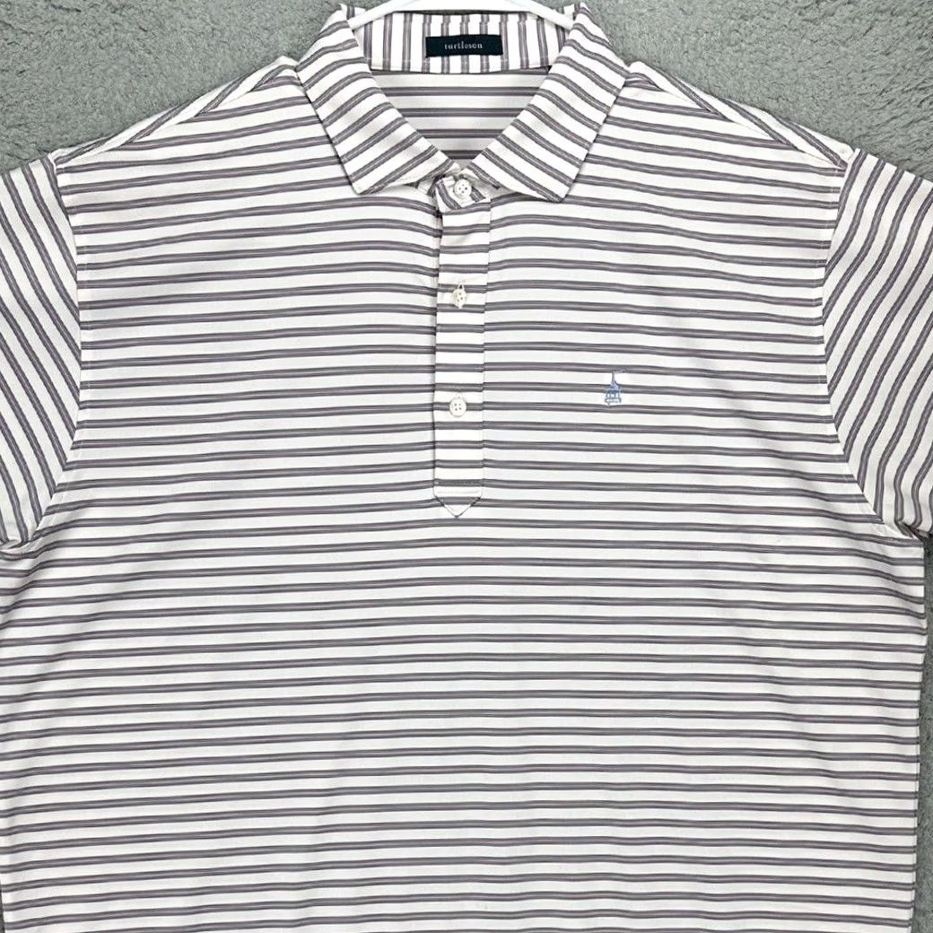 Vintage VINTAGE Turtleson Golf Polo Shirt Mens XL Grey Pink Striped Athletic Stretch Rugby Polo Adult Short Sleeve Golfing Golfer Casual Preppy Size US XL / EU 56 / 4 - 2 Thumbnail