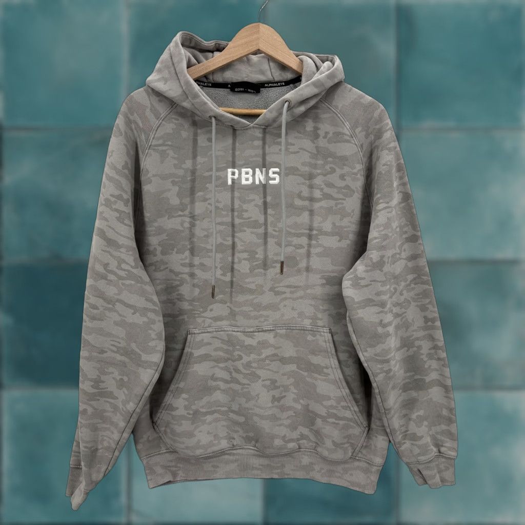 Vintage Alphalete Hoodie Mens Large Gray Camo Fleece Pullover Gym Training Athletic PBNS Size US L / EU 52-54 / 3 - 1 Thumbnail