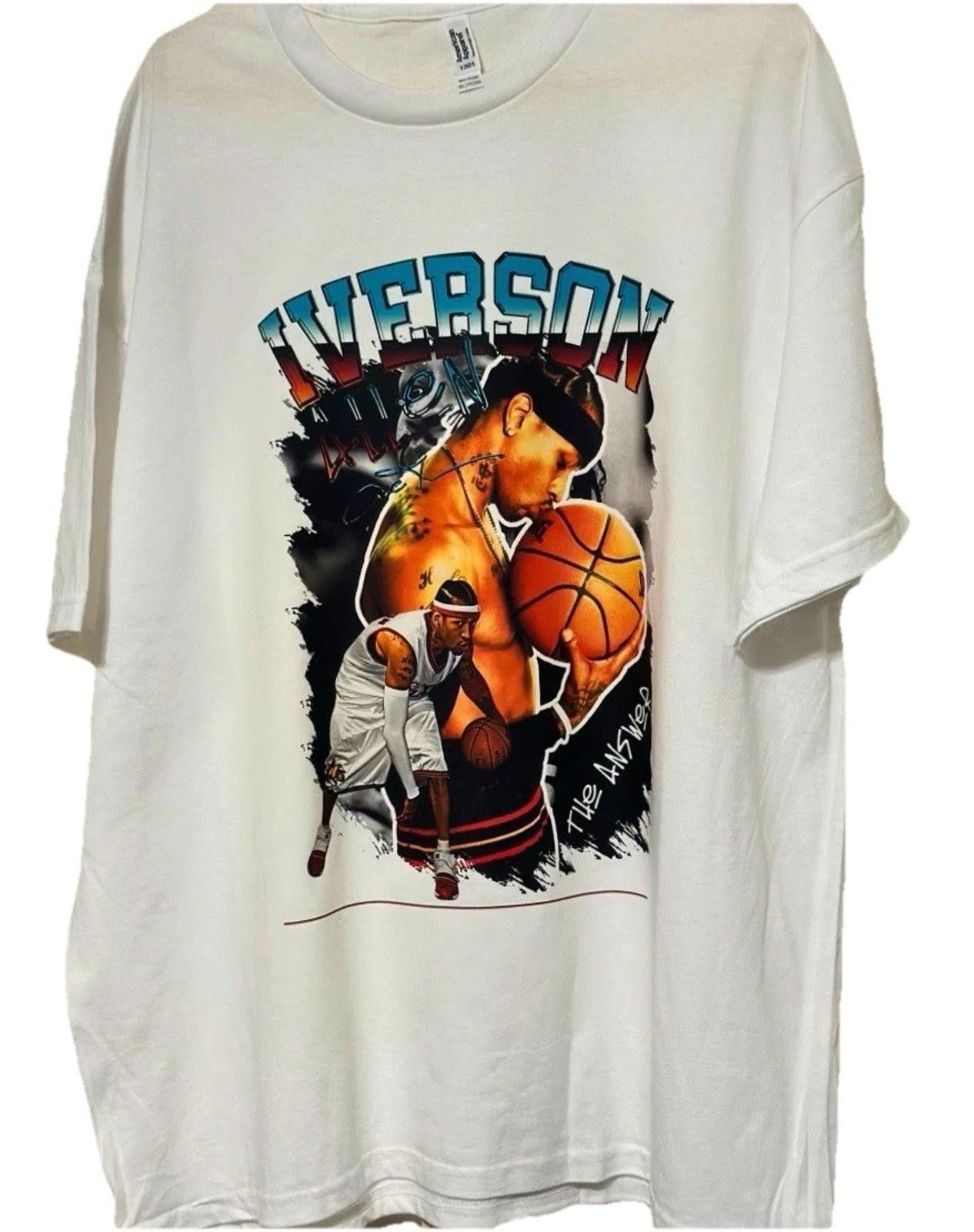 American Apparel Allen Iverson Inspired | Vintage NBA Style T-Shirt Size US XXL / EU 58 / 5 - 1 Thumbnail