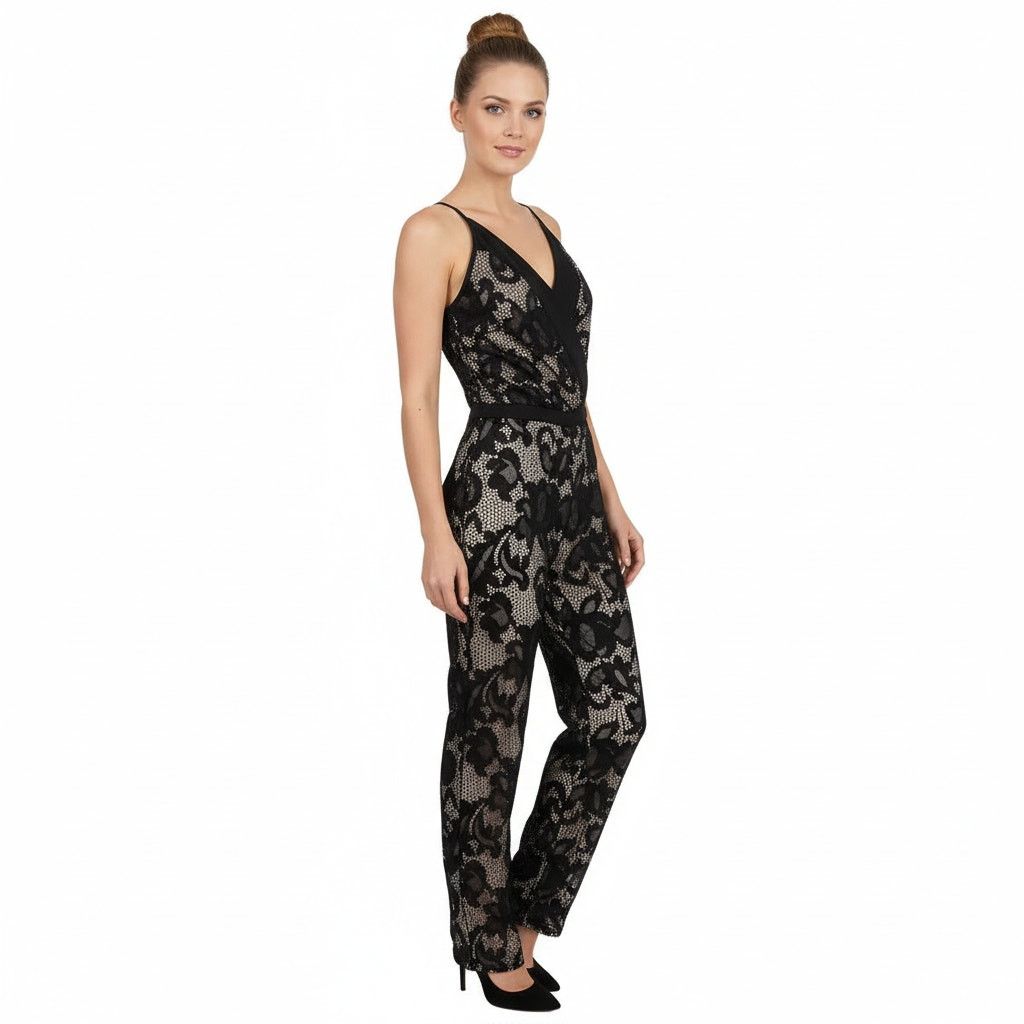 Diane von Furstenberg Diane Von Furstenburg Black V-Neck Jumpsuit, XXS/US0 Size 25" / US 0 / IT 36 - 4 Thumbnail