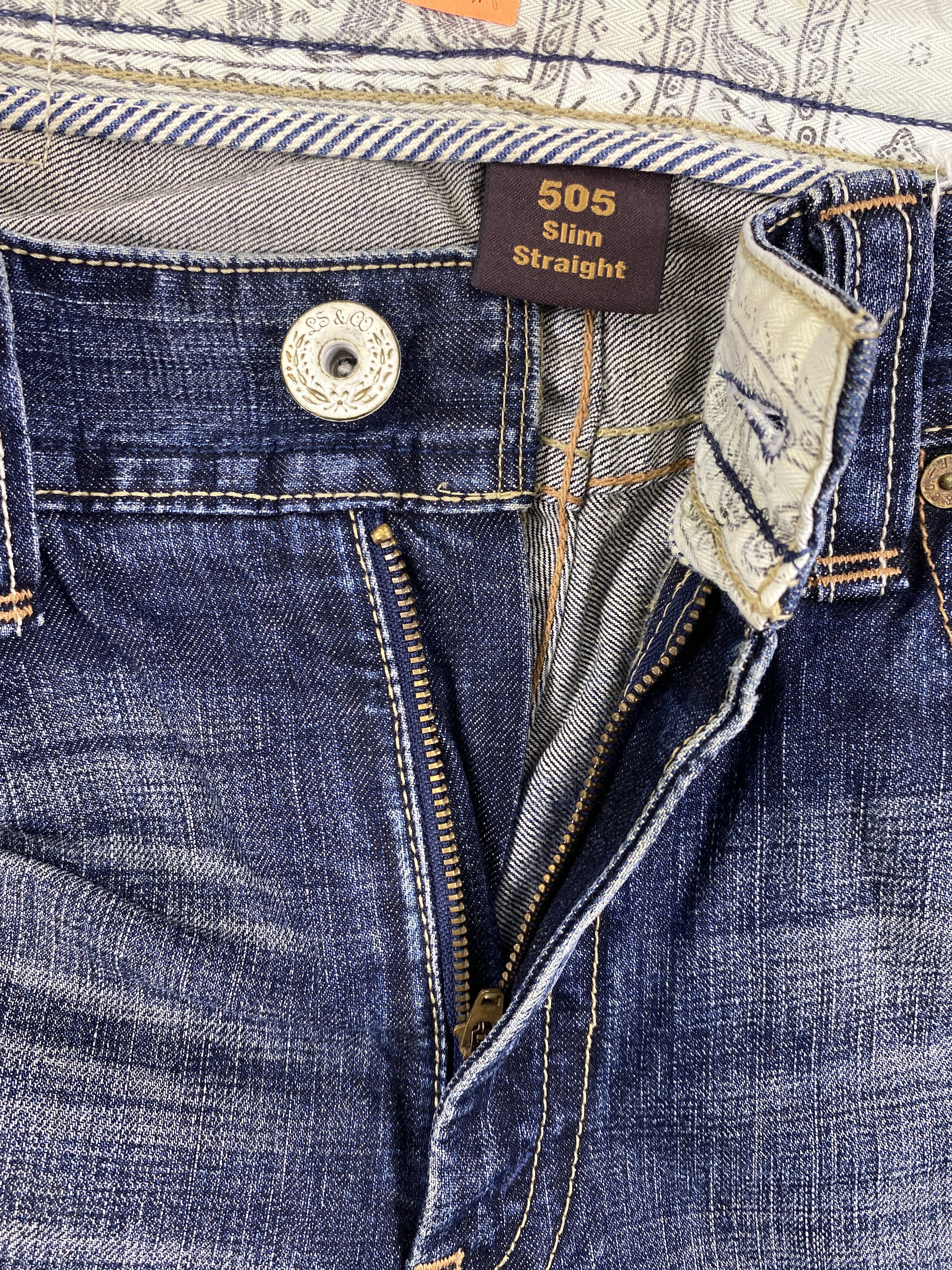 Levi's Distressed Dark Blue Levi's 505 Jeans 32x32 Denim -JN1707 Size US 32 / EU 48 - 6 Thumbnail
