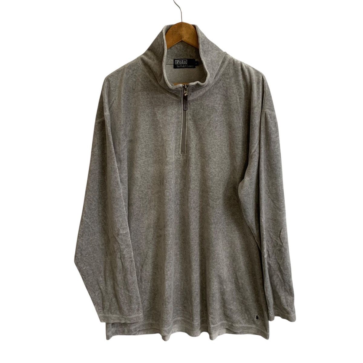 Polo Ralph Lauren × Vintage Polo Ralph Lauren Grey Fleece Jumper Sweatshirt XL Size US XL / EU 56 / 4 - 1 Thumbnail