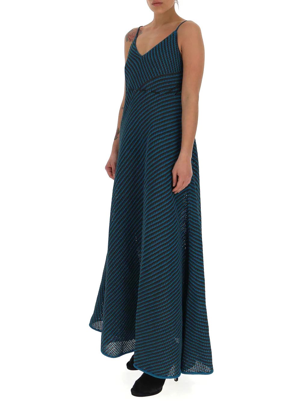 Bottega Veneta o1y0725 Maxi Dress in Emerald Green/Black Size L / US 10 / IT 46 - 3 Thumbnail