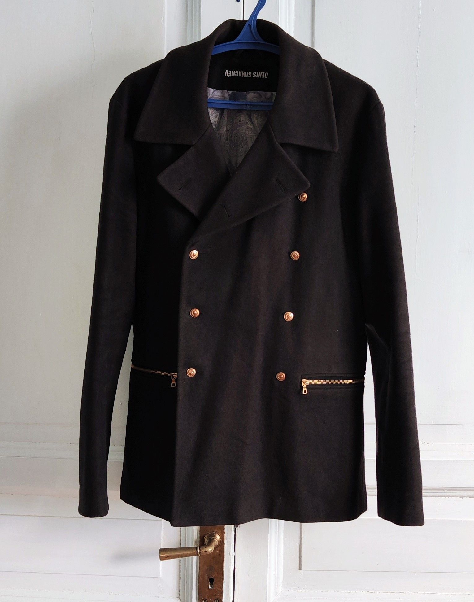 Denis Simachev Navy coat.Like Vetements or Balenciaga coats. Size US L / EU 52-54 / 3 - 5 Thumbnail