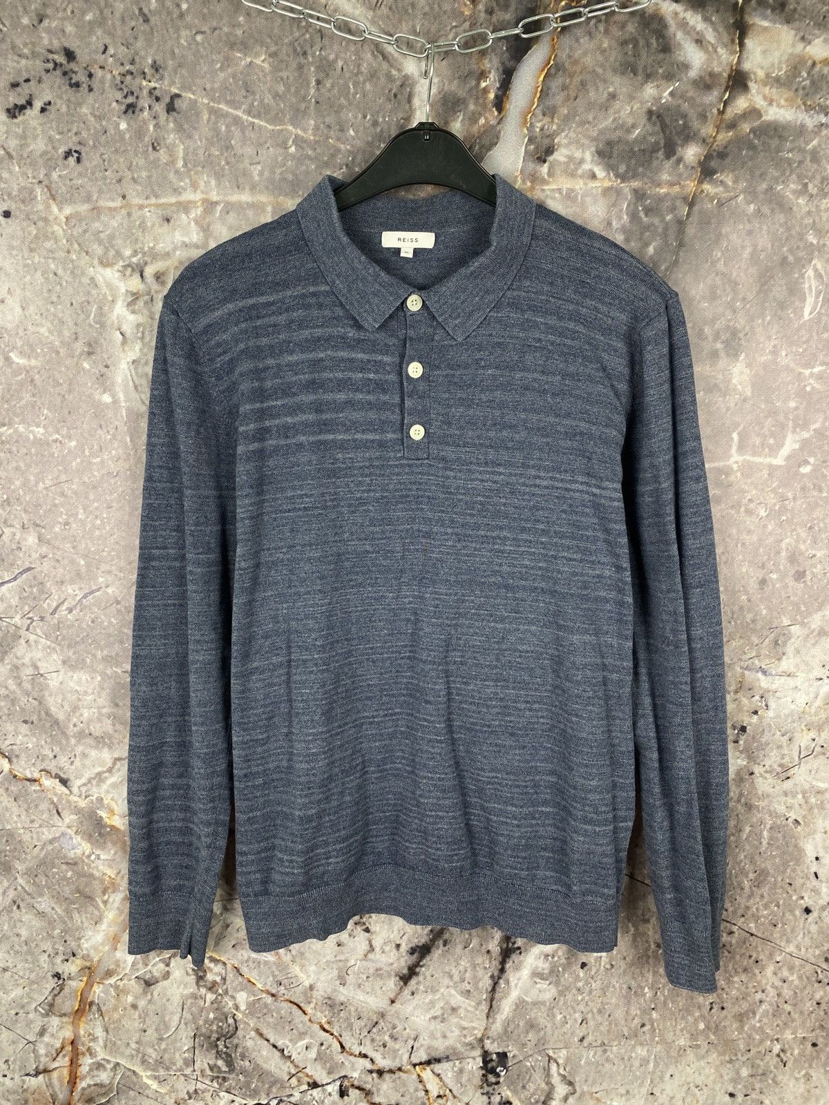 Designer Men’s Reiss Shirt Long Sleeve Pullover Size XL Size US XL / EU 56 / 4 - 1 Thumbnail