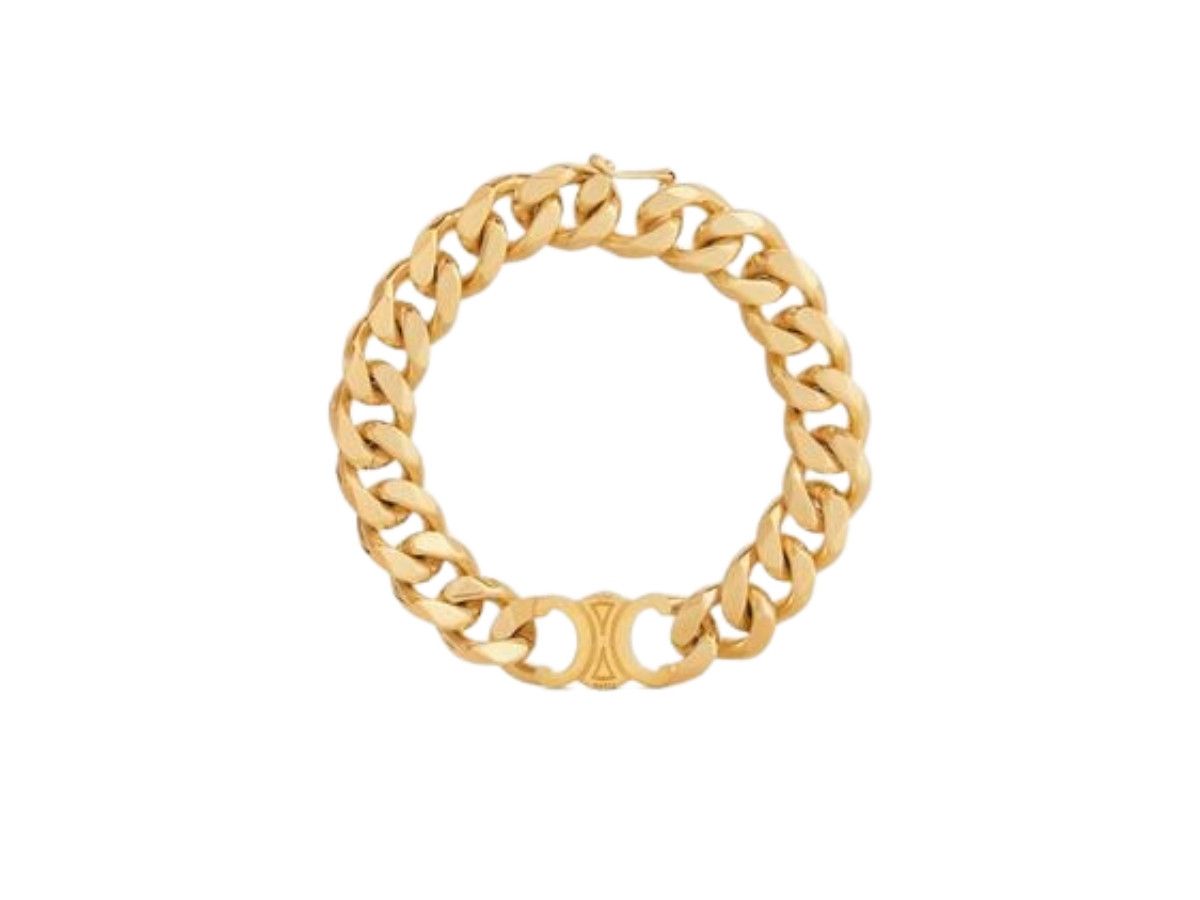 Celine o1loc1c0226 Size :OS/Triomphe Gourmette Bracelet in Golden Size ONE SIZE - 1 Thumbnail