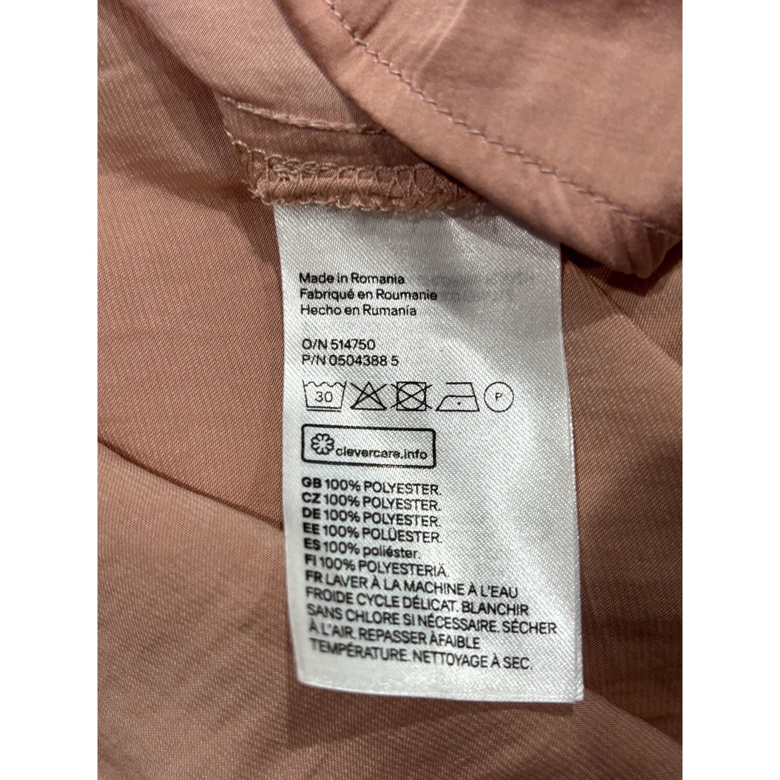 H&M H&M Women's Powder Pink V-Neck Crepe Dress Sz 14 Size XL / US 12-14 / IT 48-50 - 6 Thumbnail