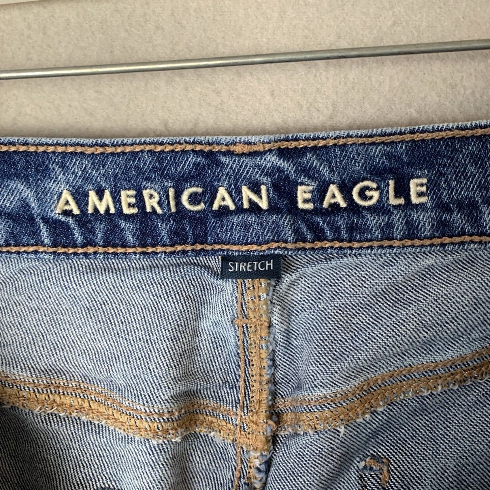 American Eagle Outfitters VINTAGE American Eagle Jeans Womens 12 Blue StovePipe Baggy Wide Leg Western Cowgirl Y2K Size 34" / US 12 / IT 48 - 3 Thumbnail