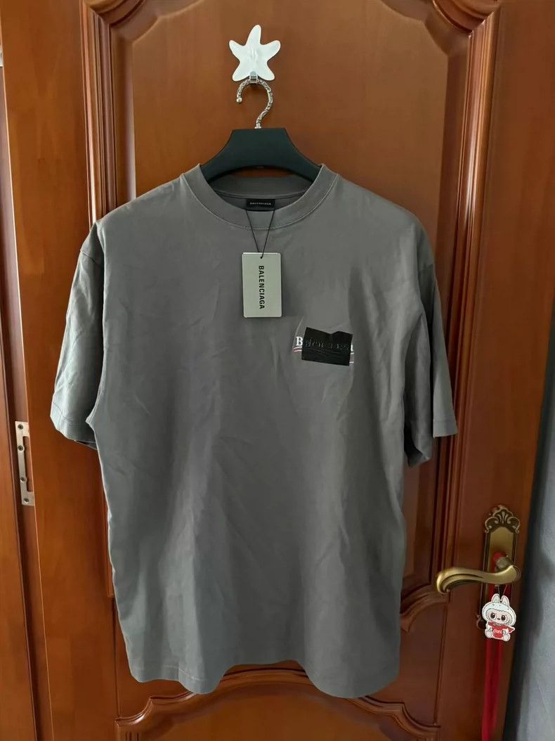 Balenciaga Gray Coke Tape Short Sleeve XS