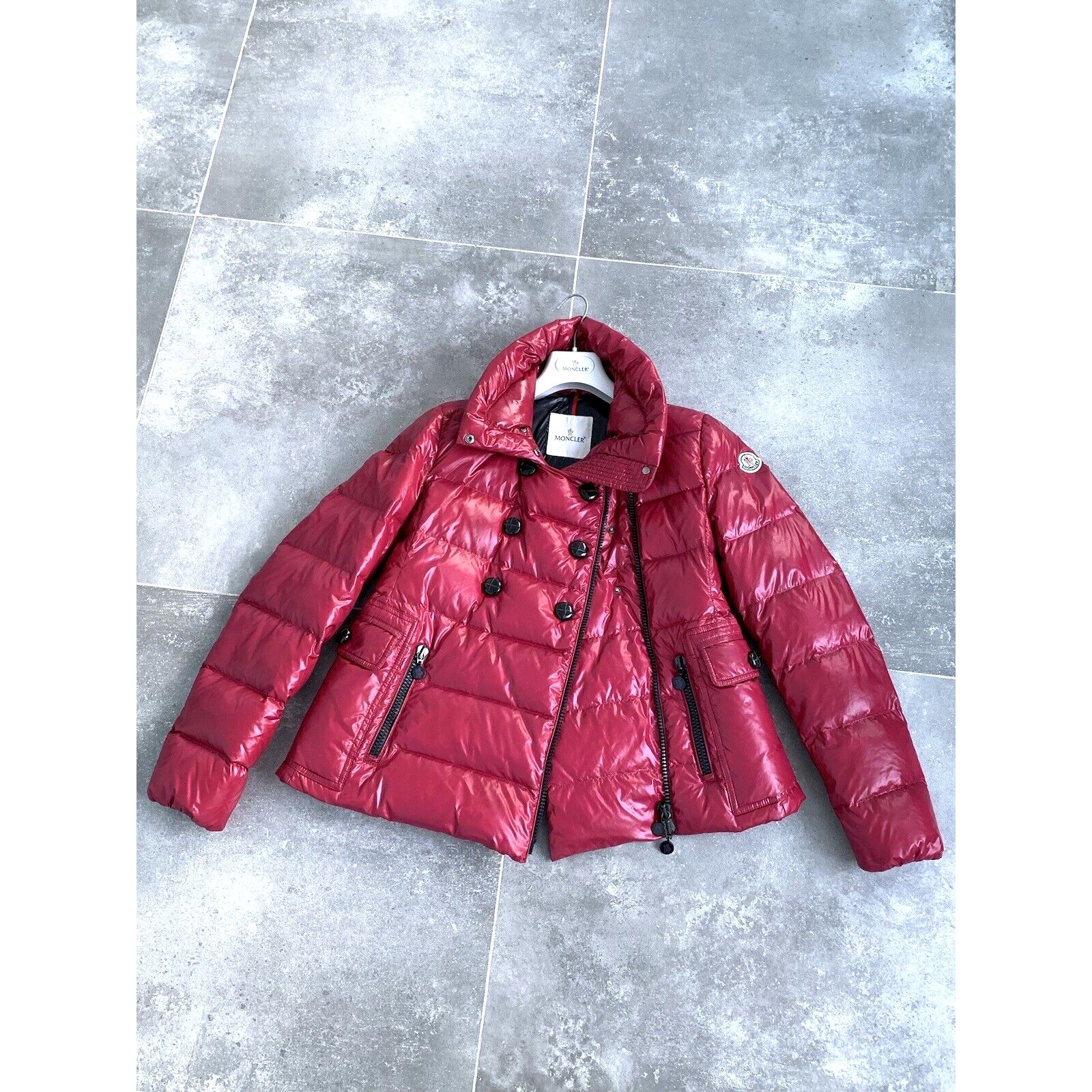Women's MONCLER DAIM Down Puffer Pea Coat Jacket SZ 2 S - M