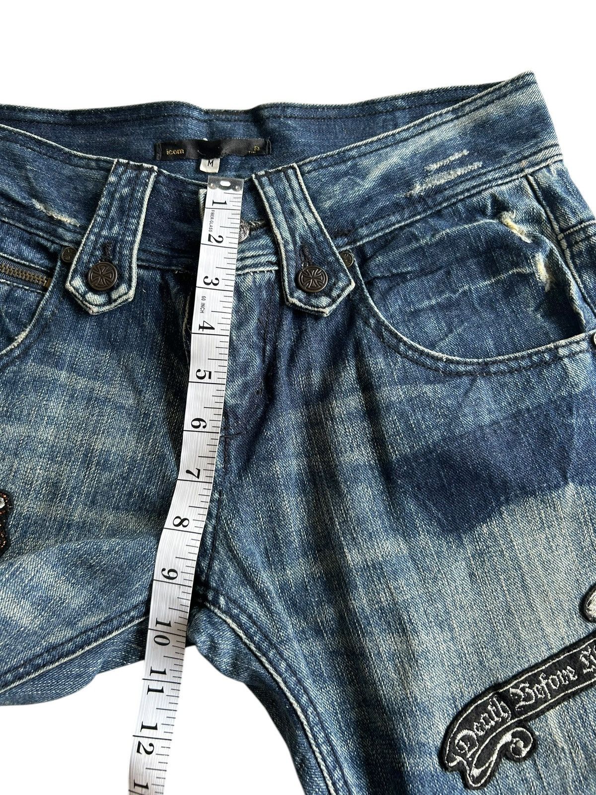 Kapital Flare Japanese Punk Style Distressed Denim Jeans Size US 32 / EU 48 - 21 Thumbnail
