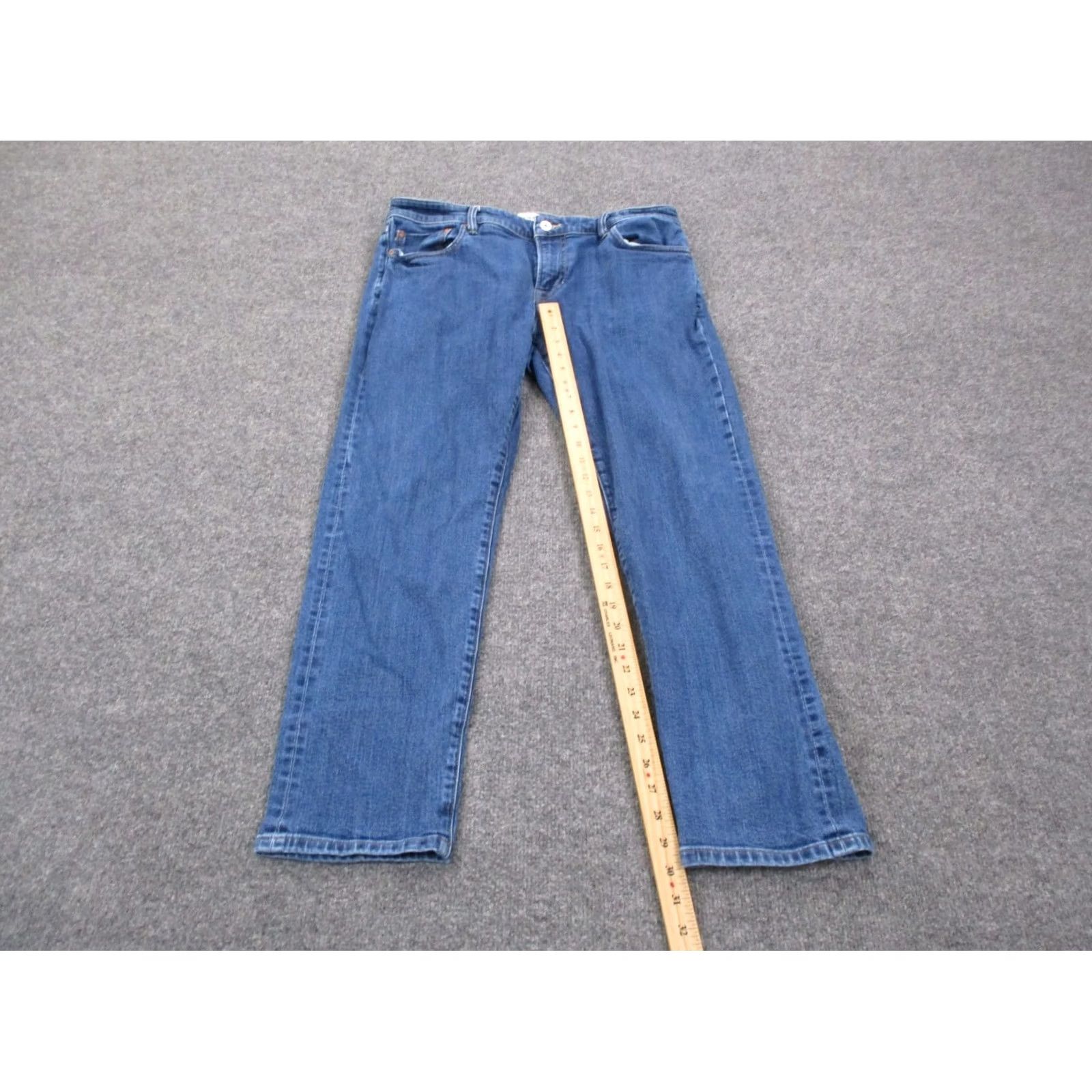 Flint And Tinder Flint and tinder Jeans Main Selling Point Denim Straight 5-Pocket Mens 34x30 Blue Slim Fit Regular Size US 33 - 3 Thumbnail