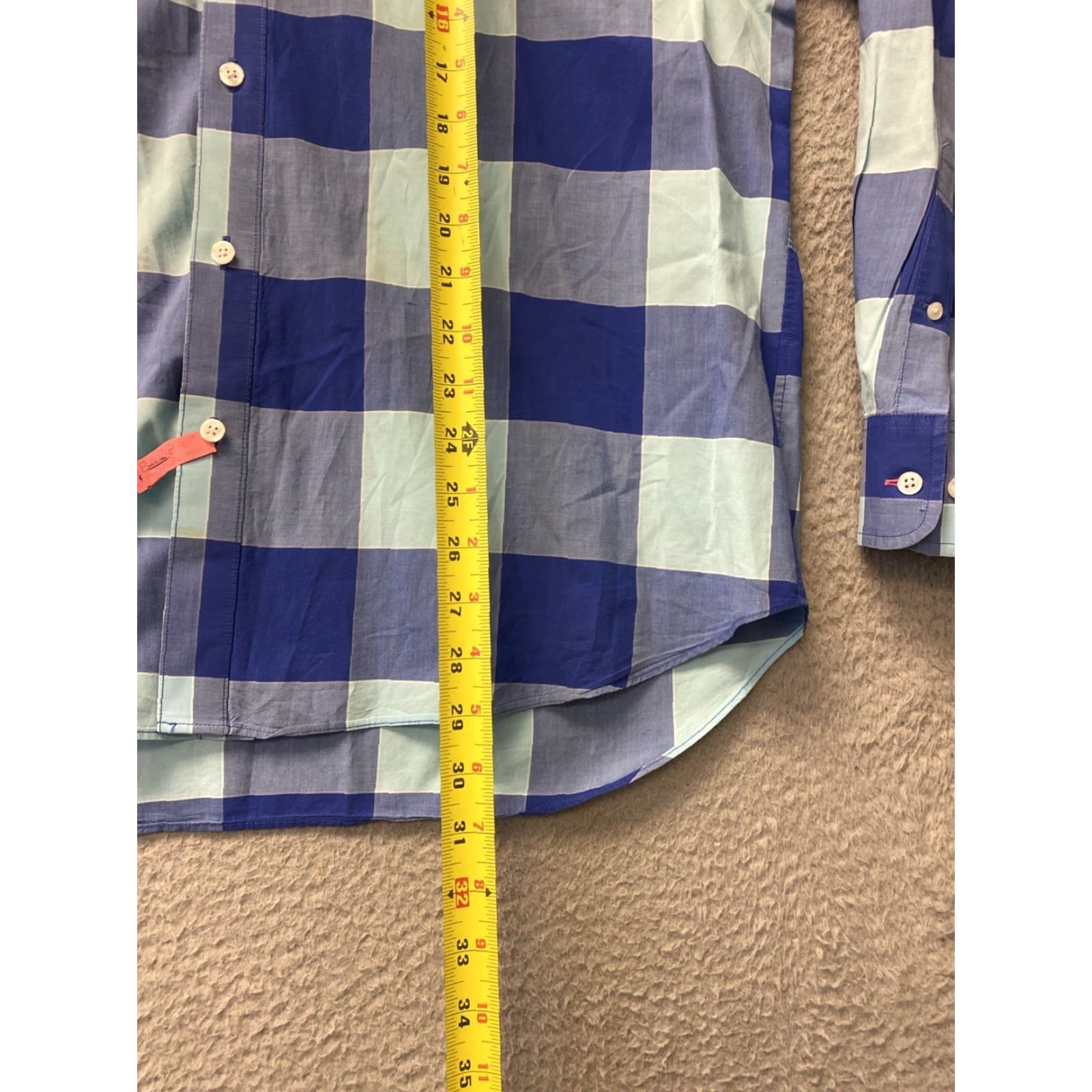 Bonobos Bonobos Shirt Mens XL blue Turquoise Plaid Cotton Casual Button-Up Collared Long Sleeve Size US XL / EU 56 / 4 - 7 Thumbnail