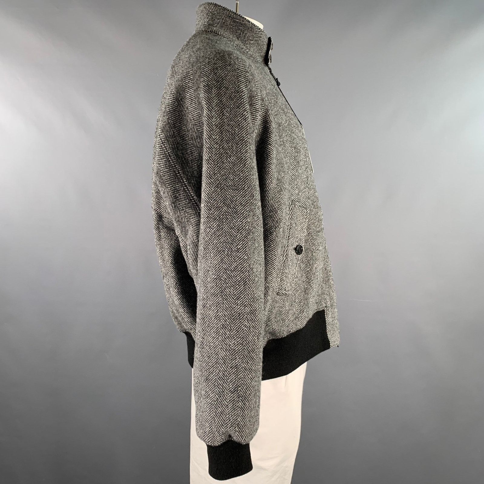 Baracuta BARACUTA Black Grey Herringbone Wool Harrington Jacket Size US XS / EU 42 / 0 - 3 Thumbnail