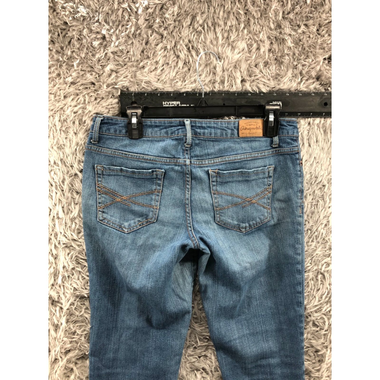 Vintage Aéropostale Bayla Skinny Jeans Short Womens Size 6 Medium Wash Blue Size 28" / US 6 / IT 42 - 7 Thumbnail