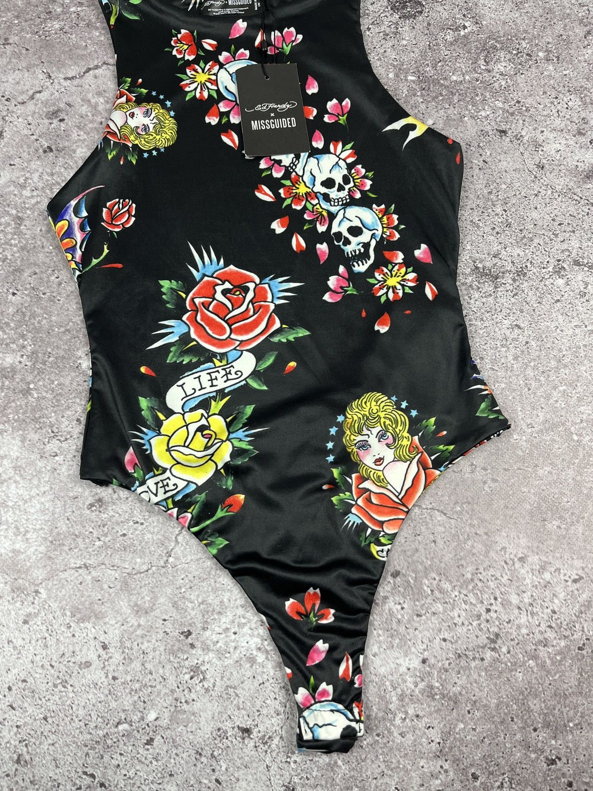 Christian Audigier × Ed Hardy Vintage 🔥 Ed Hardy X MG AOP Graphic Bodysuit / Swimwear Size S / US 4 / IT 40 - 4 Thumbnail