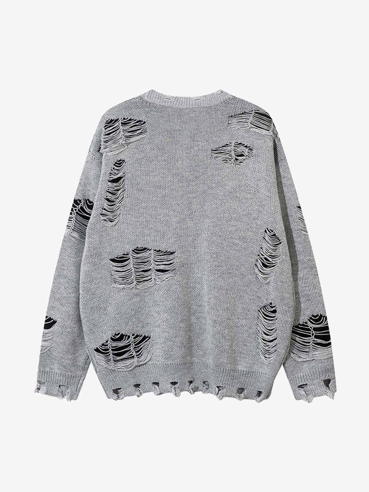 Other Black Distressed Oversized Knit Sweater, Grunge Pullover Size US M / EU 48-50 / 2 - 3 Thumbnail