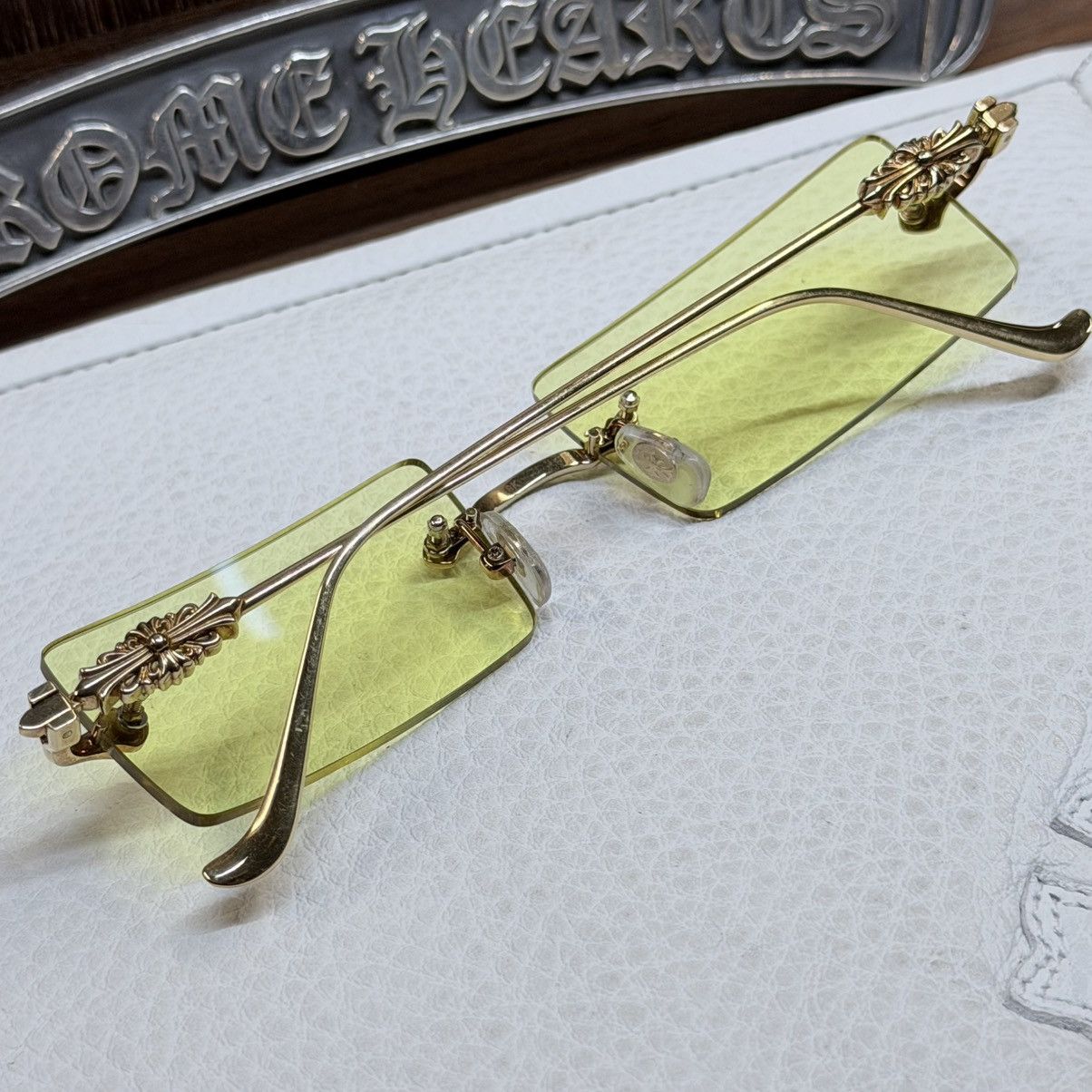 Chrome Hearts Chrome Hearts SOLID GOLD Hellz Bellz Sunglasses Size ONE SIZE - 3 Thumbnail