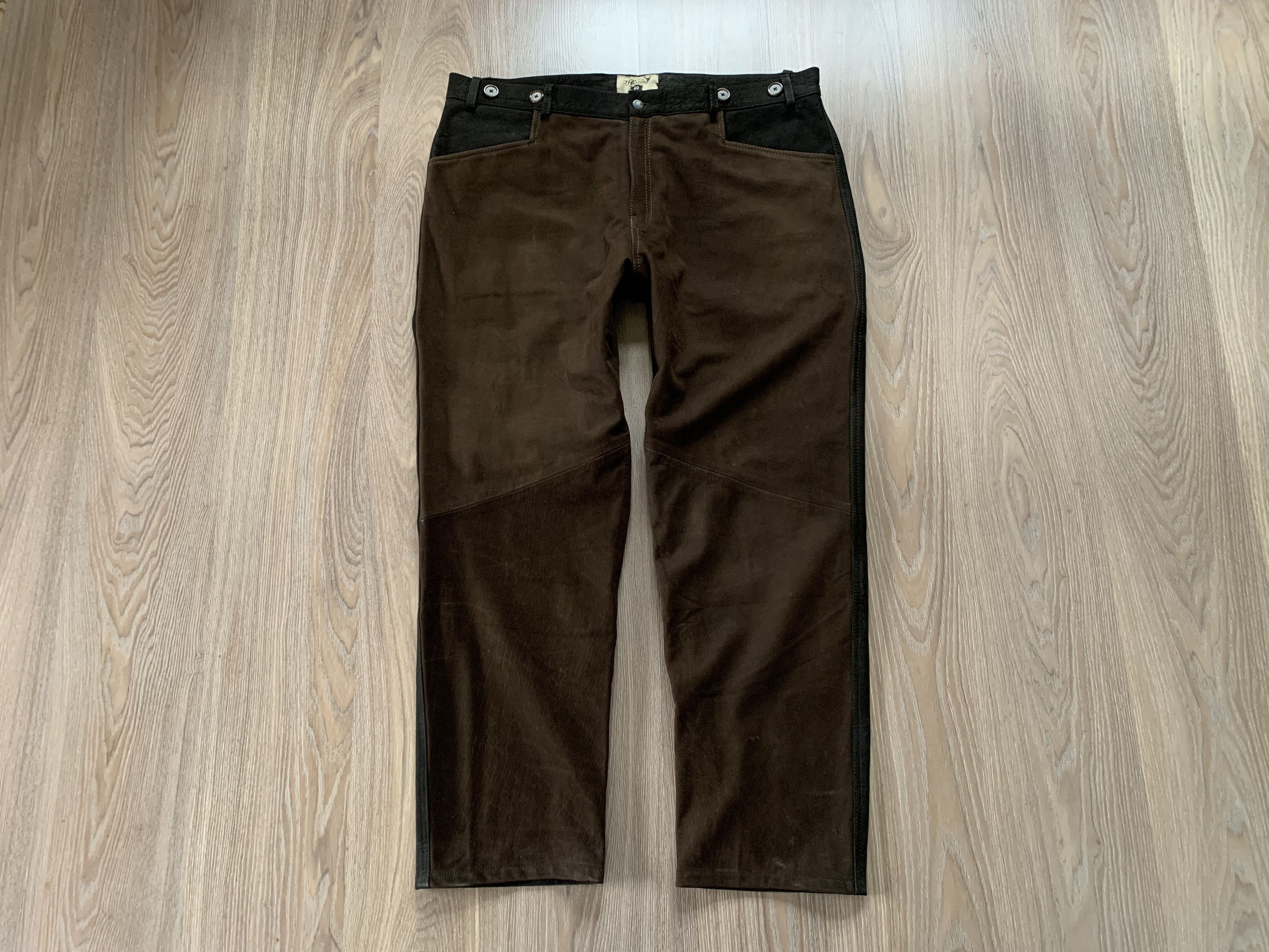 Hunter Vintage Hubertus Hunting Heavy Leather Trousers Pant Size US 44 / EU 60 - 1 Thumbnail