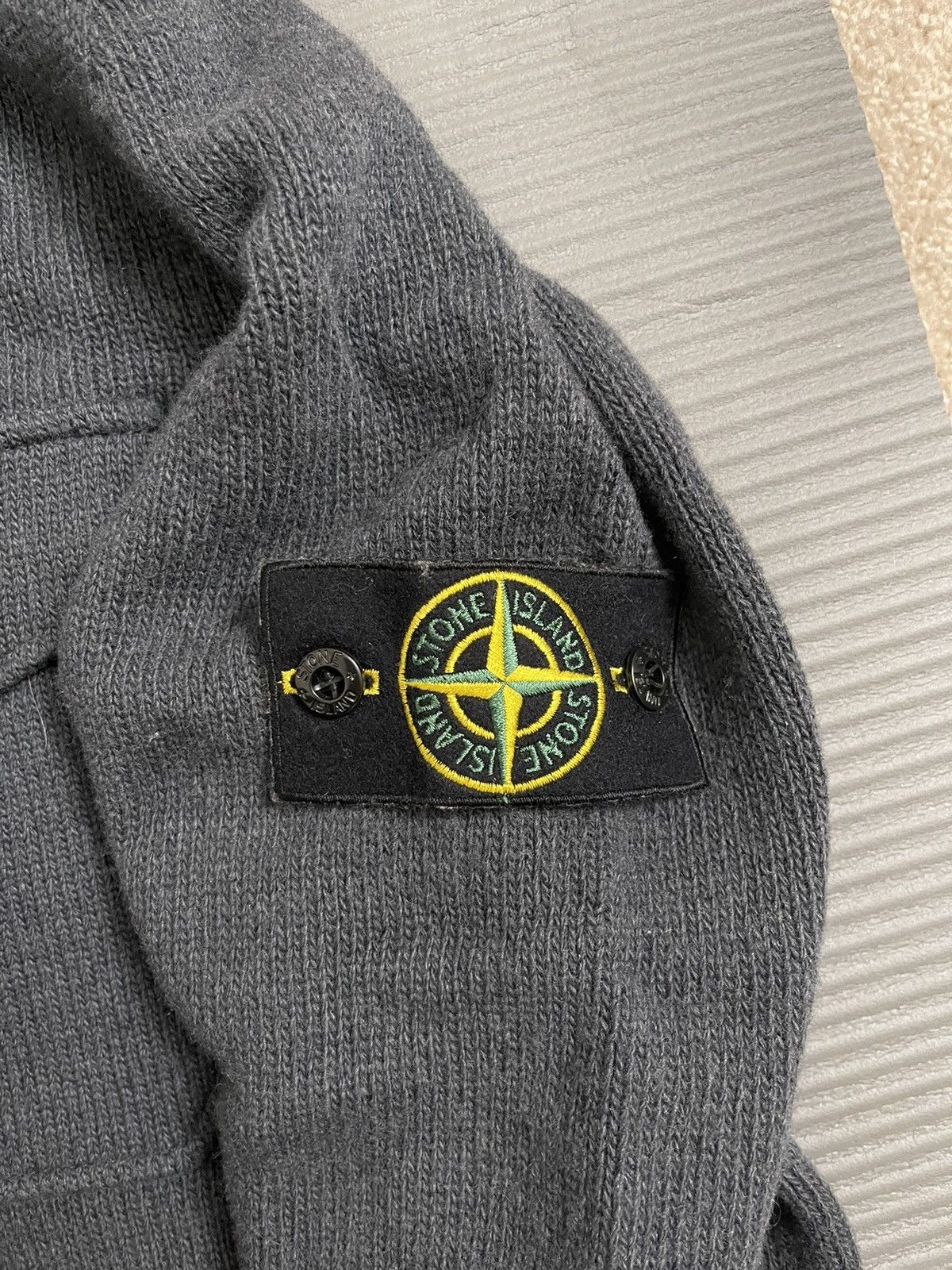 Stone Island Stone Island Knitted Wool Zip Sweater Grey - Size Large Size US L / EU 52-54 / 3 - 4 Thumbnail