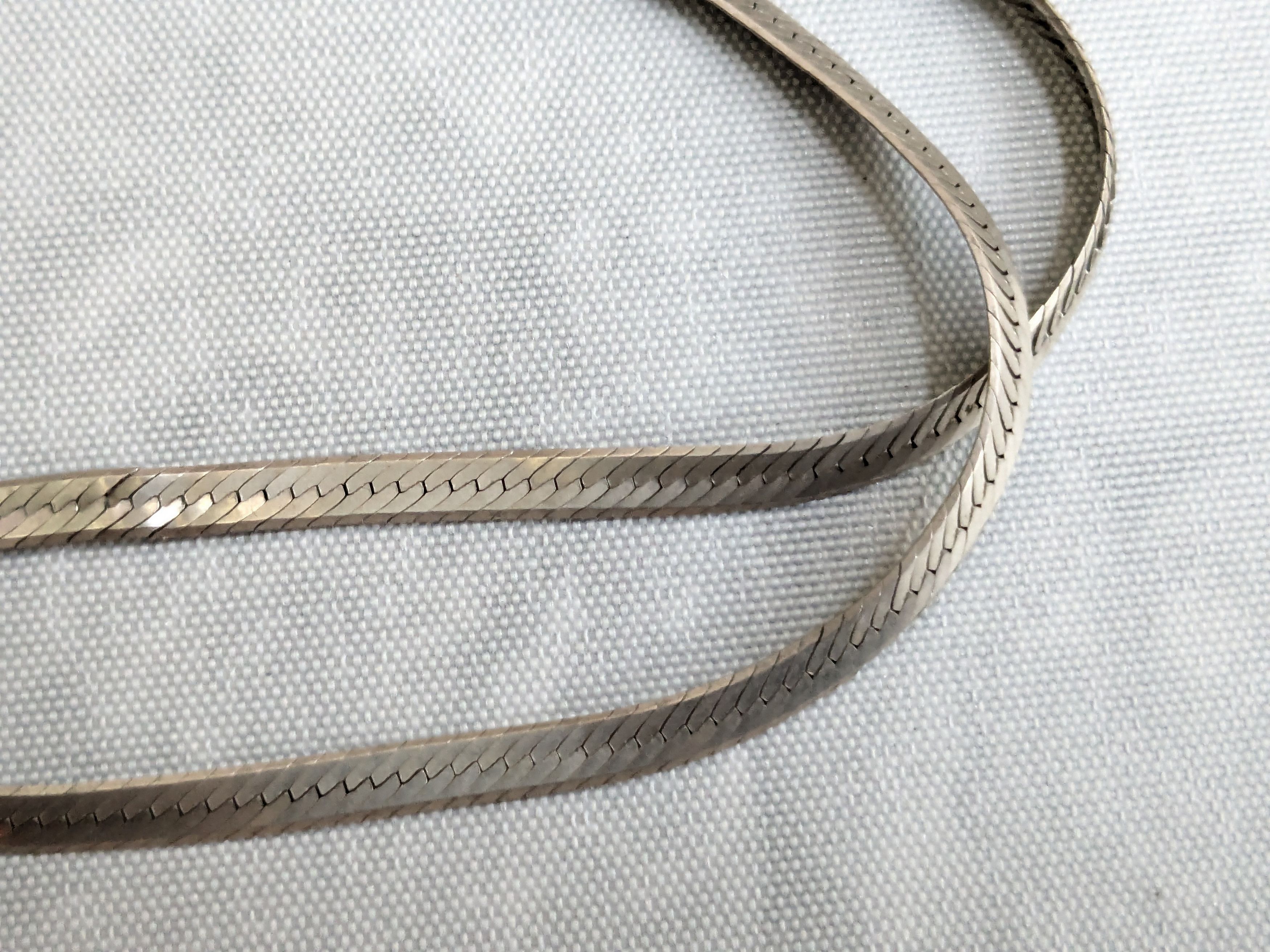 Jewelry Vintage Sterling Silver Herringbone Necklace 20" Size ONE SIZE - 6 Thumbnail