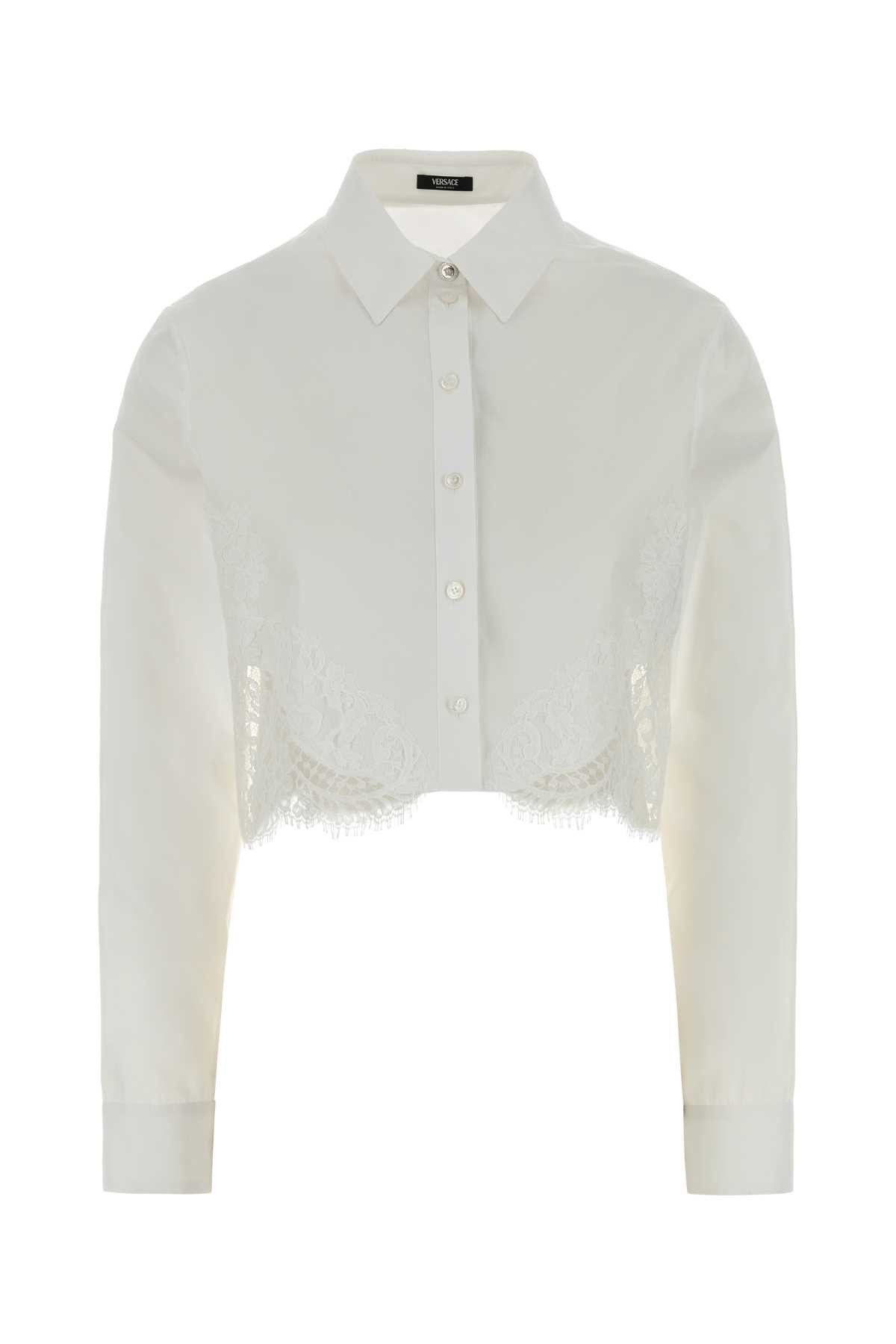 Versace White Poplin Shirt Size XS / US 0-2 / IT 36-38 - 1 Thumbnail