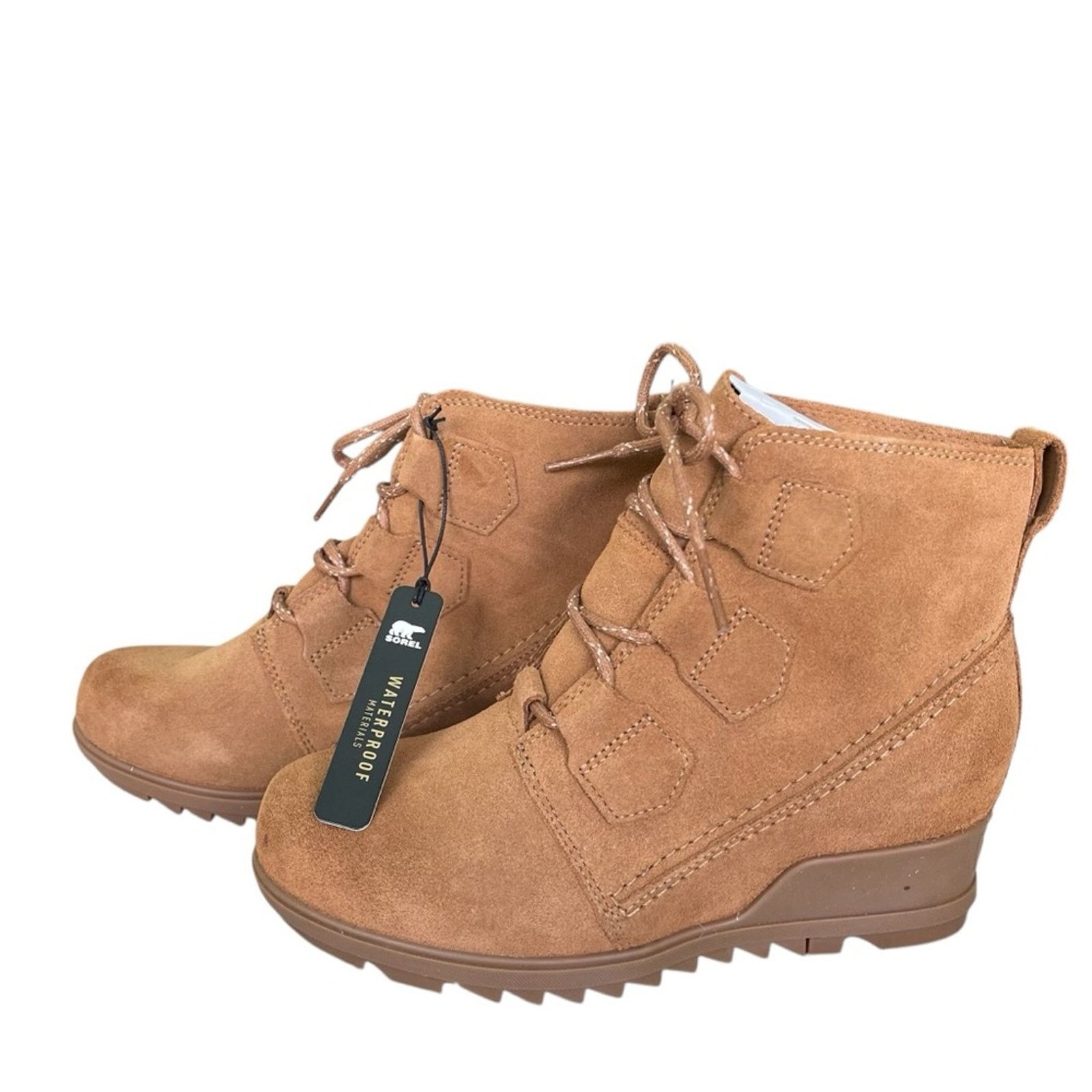 SOREL Sorel Evie Women's Waterproof Wedge Lace Up Boot Tan Size 8 Size US 8 / IT 38 - 4 Thumbnail