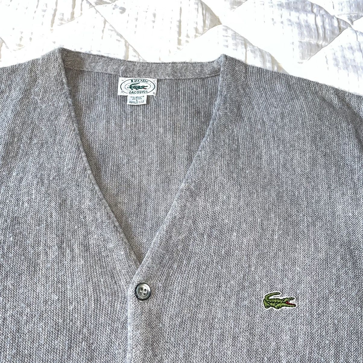 Grey Lacoste Izod Cardigan