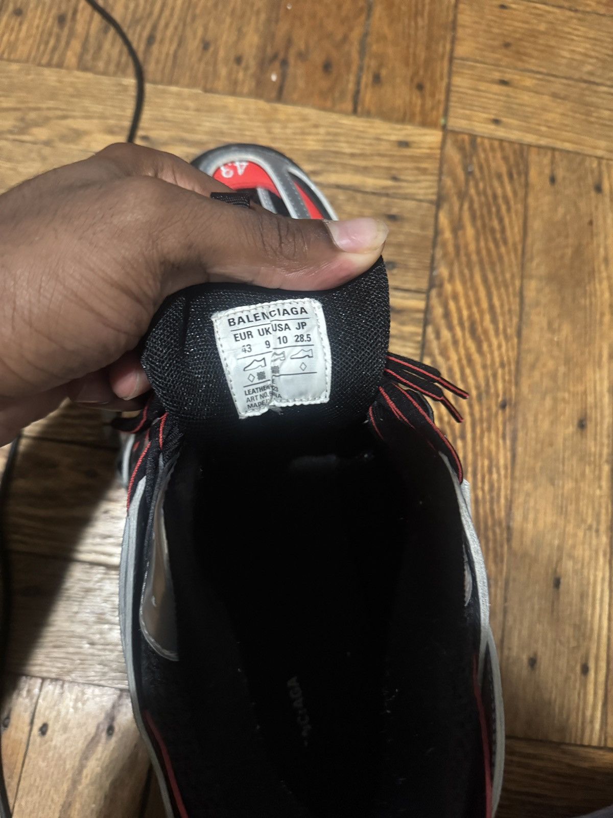 Balenciaga Balenciaga track runner black silver red Size US 10 / EU 43 - 5 Thumbnail