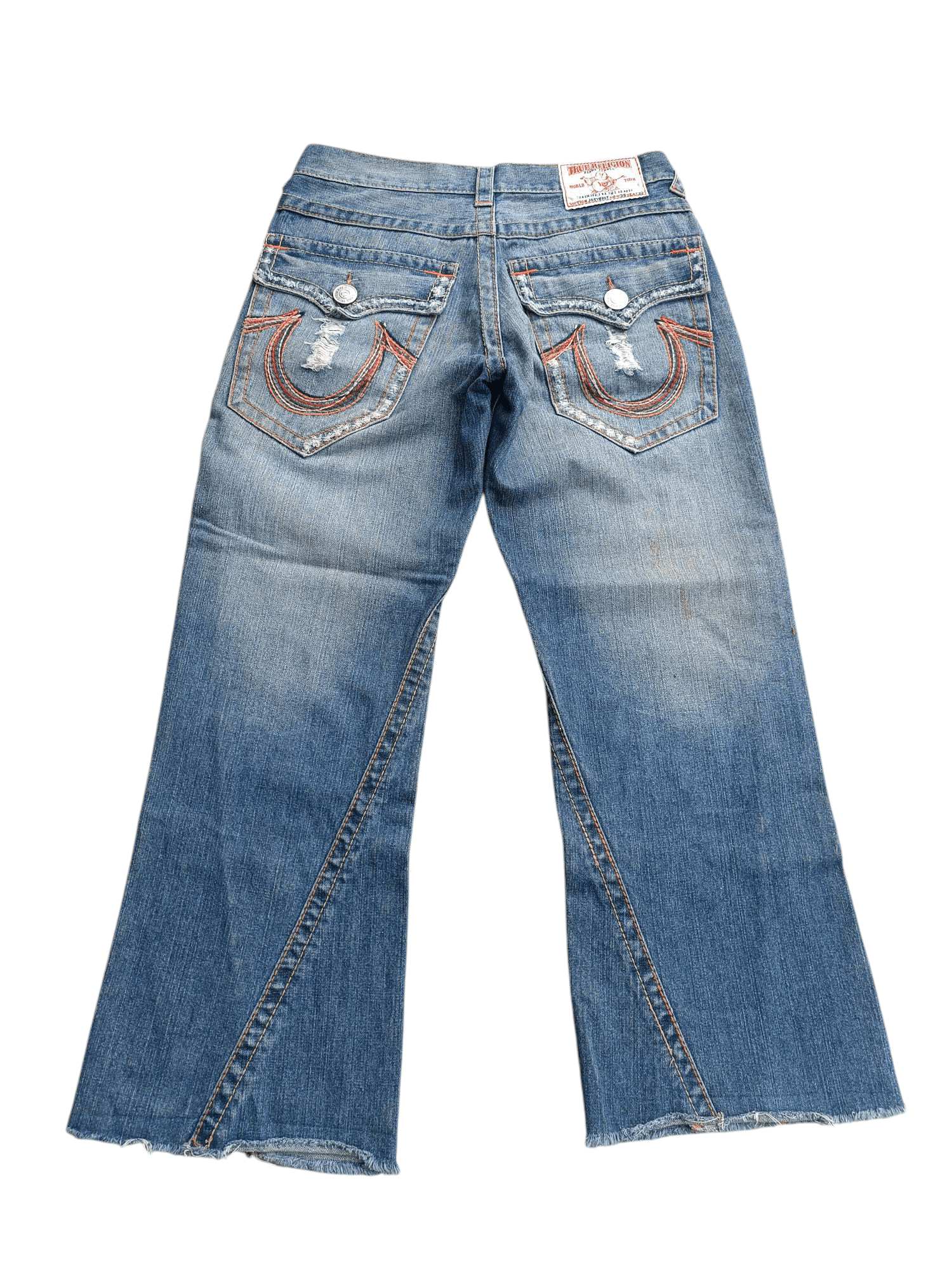 True Religion × Vintage FLARED🔥True Religion Joey Big T Rainbow Distressed Jeans Size US 30 / EU 46 - 13 Thumbnail