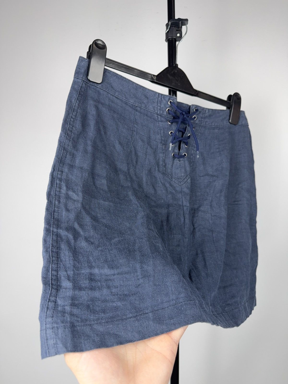 Moschino Luxury Moschino Jeans Faded Blue Button Detail Mini Skirt Size 29" - 12 Thumbnail
