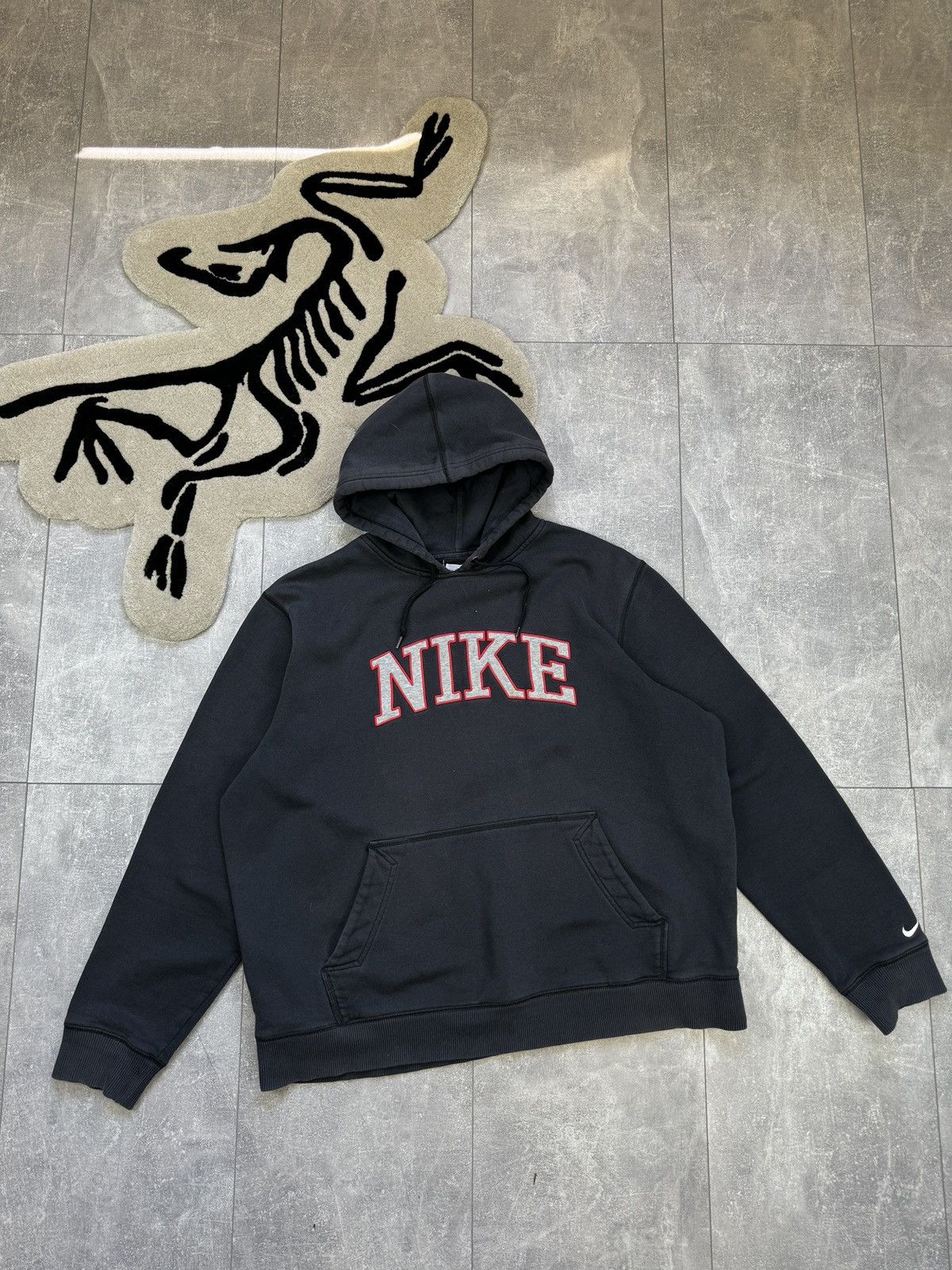 Nike × Vintage Mens Vintage Nike big logo hoodie distressed y2k rare drill Size US XL / EU 56 / 4 - 16 Thumbnail