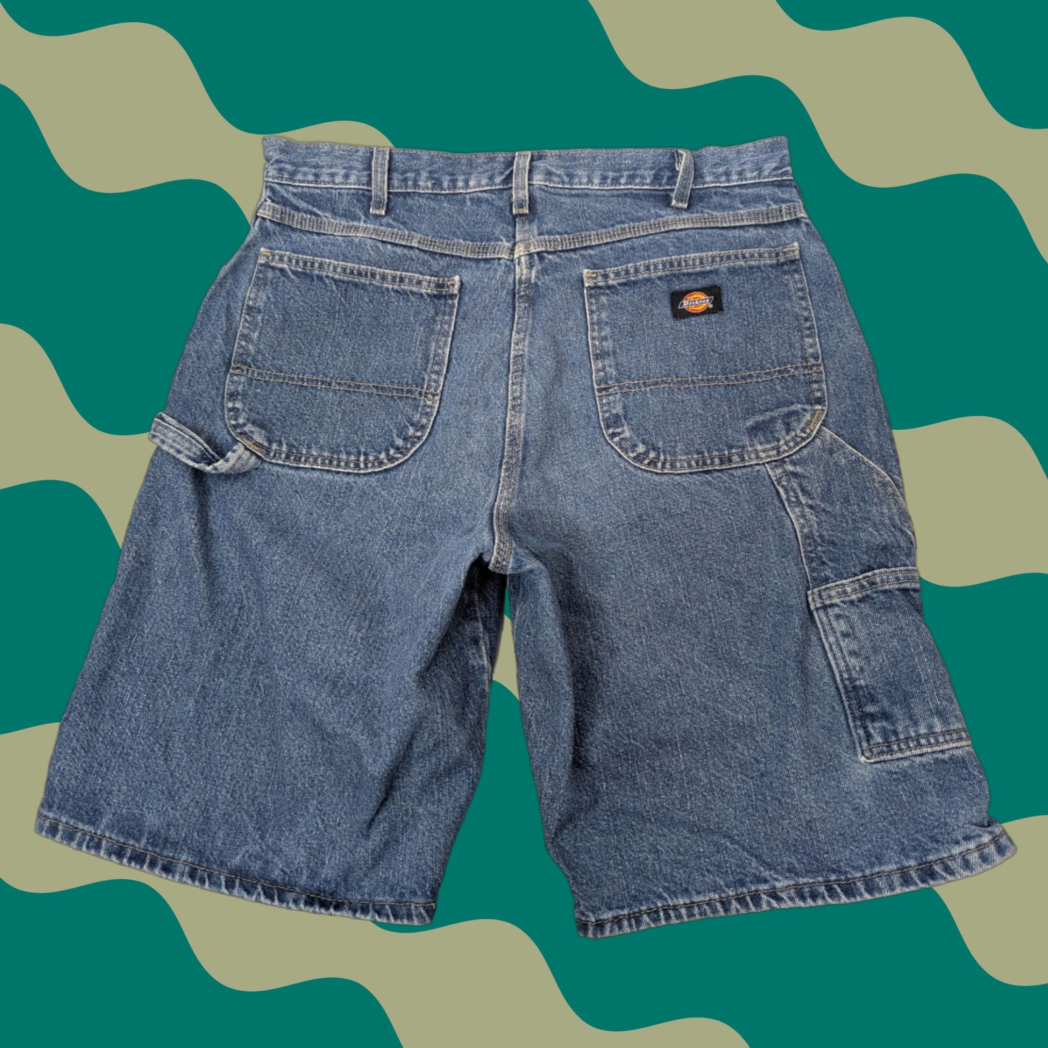 Dickies VINTAGE Dickies Denim Shorts Carpenter Men's 36 Blue 5-Pocket Design Regular Zip Front Casual Outdoor Summer Mens Size US 36 / EU 52 - 1 Thumbnail