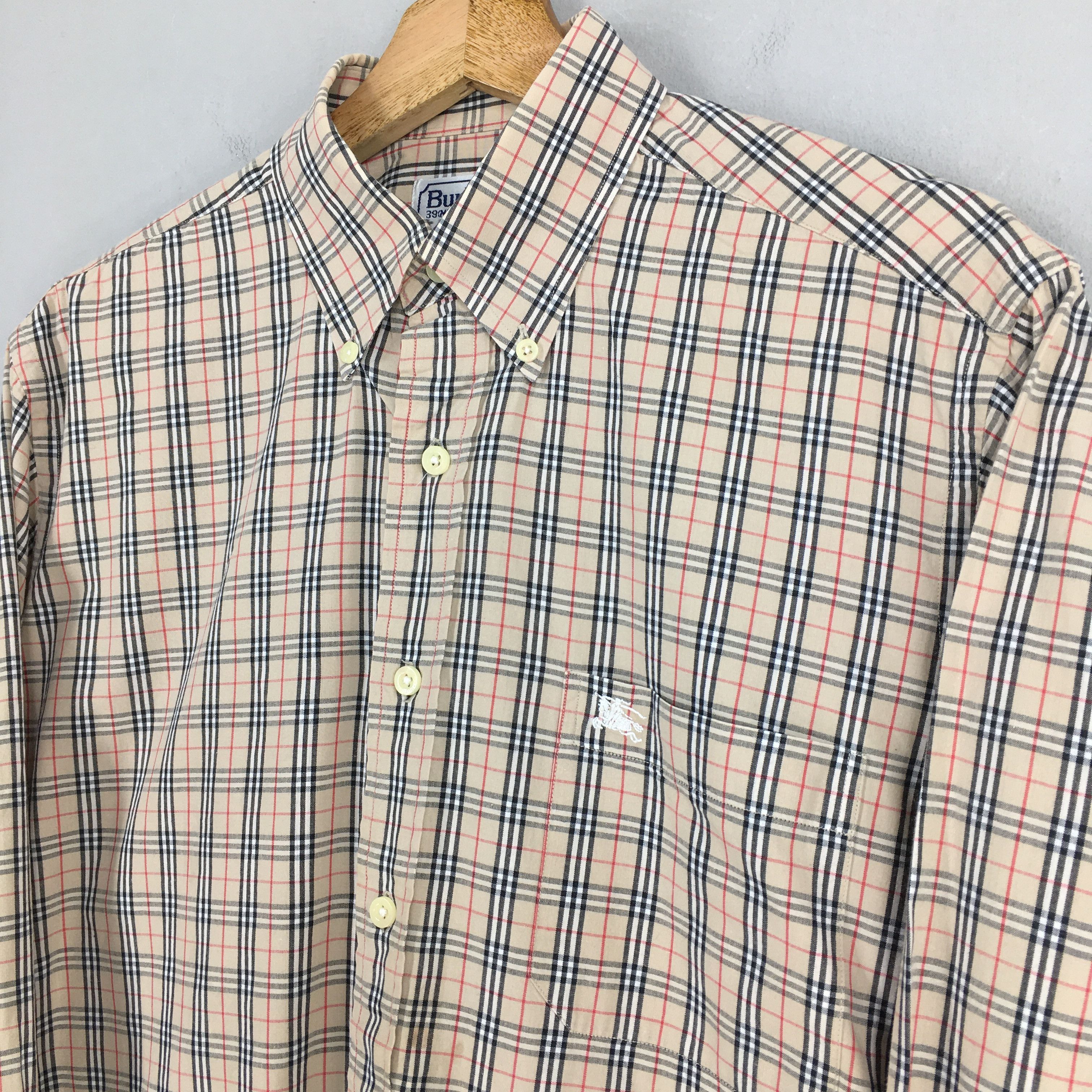 Burberry × Vintage Vintage Burberrys Nova Check Brown Tartan Oxfords Shirt M Size US M / EU 48-50 / 2 - 3 Thumbnail