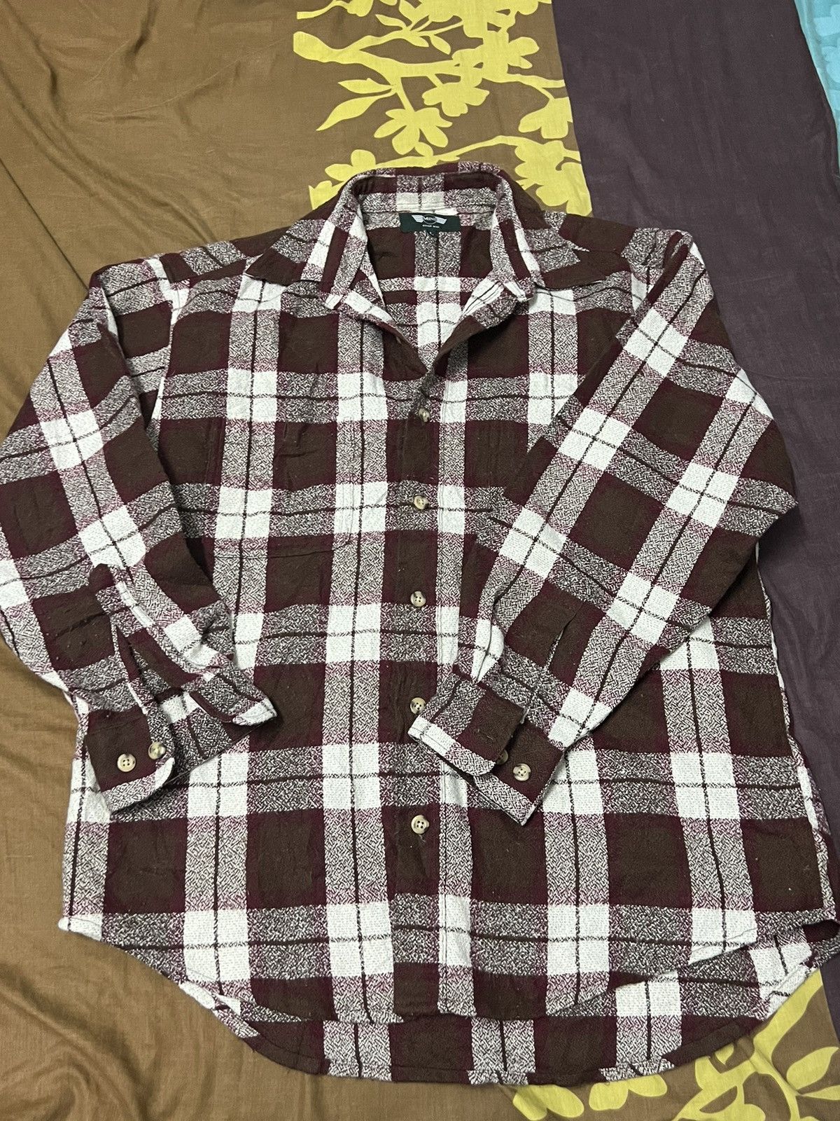 Rover mini flannel button up brown check