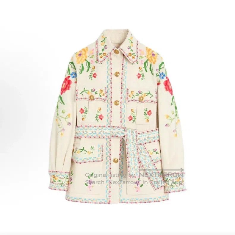 Valentino Valentino Embroidered floral single-breasted long-sleeved Size M / US 6-8 / IT 42-44 - 3 Thumbnail