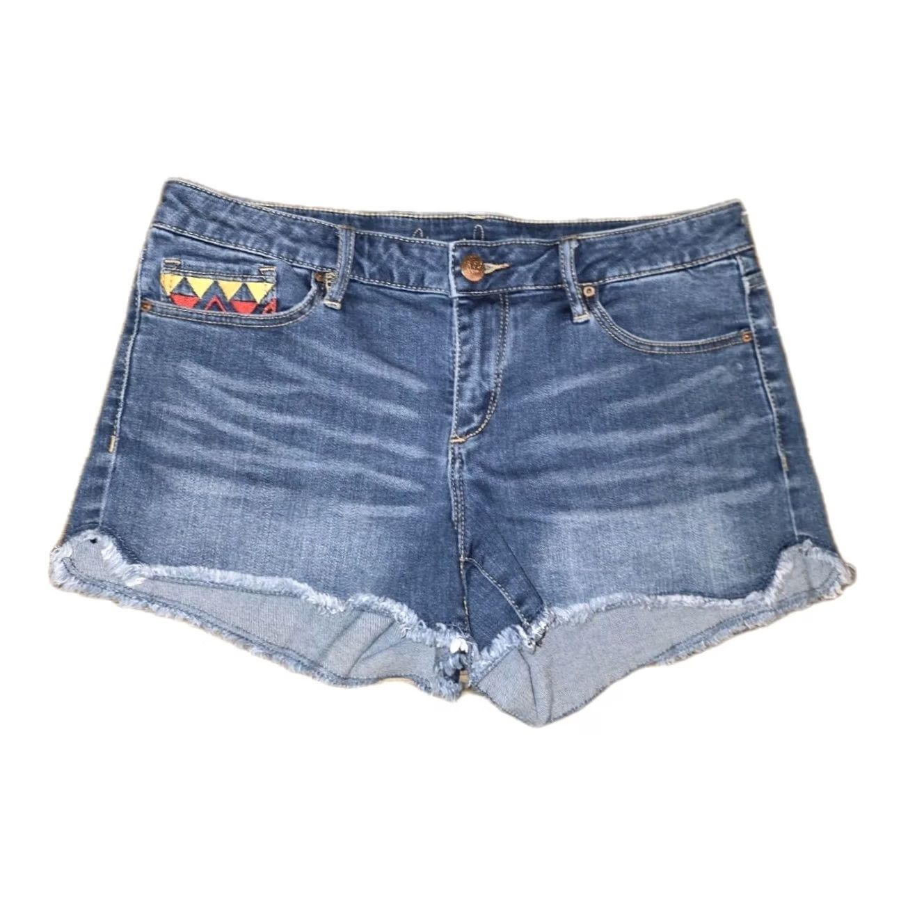 Vintage Chip & Pepper Denim Short Shorts Embroidery Frayed Cuff Sz Medium 29 Women’s Cotton Blend Blue Casual Vintage No Size 29" - 3 Thumbnail