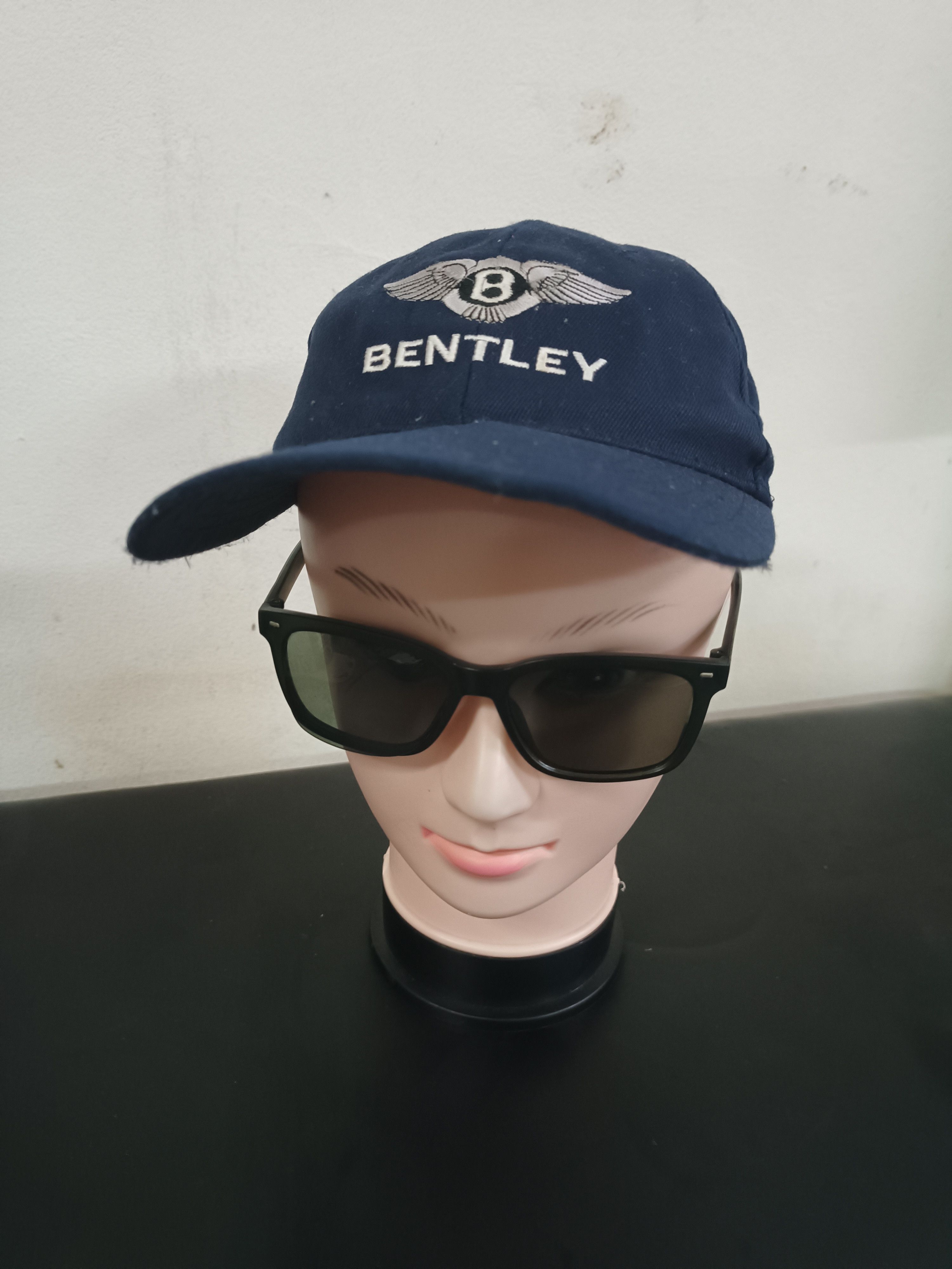 image of Vintage Bentley Embeoidery Snap Back Cap in Blue Black, Men's