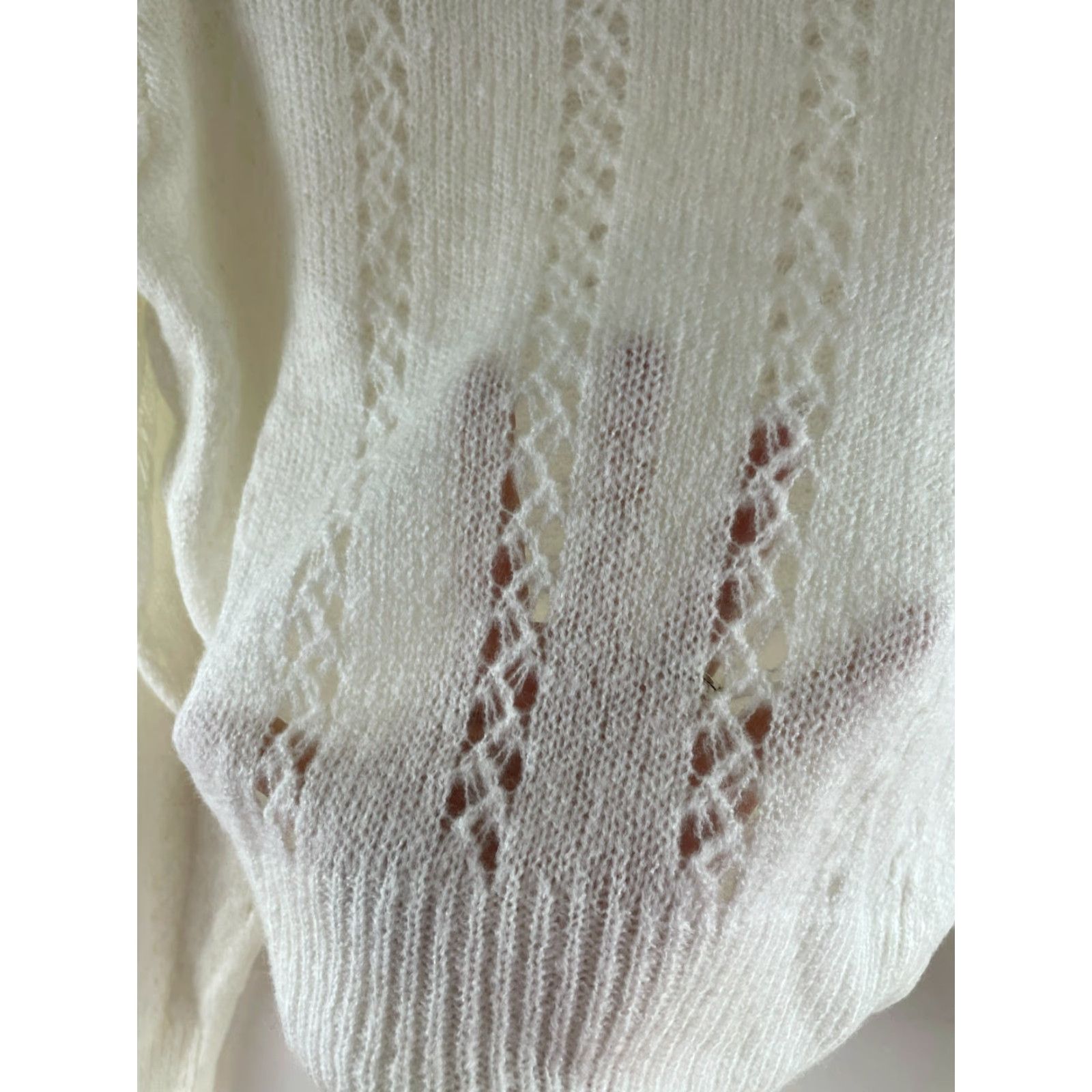 Topshop Topshop Sweater Women’s Size 4-6 Cream Crew Neck Pullover Open Knit NWT Cropped Size S / US 4 / IT 40 - 3 Thumbnail