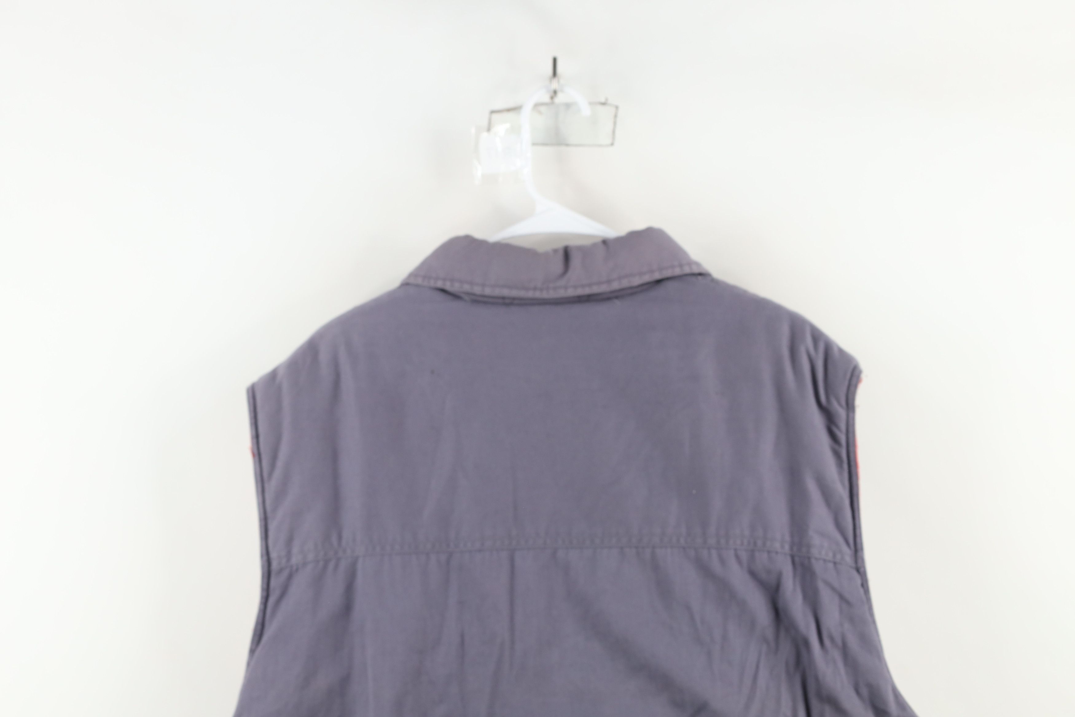 Vintage Vintage 90s Streetwear Flannel Lined Puffer Vest Jacket Gray Size US XXL / EU 58 / 5 - 14 Thumbnail