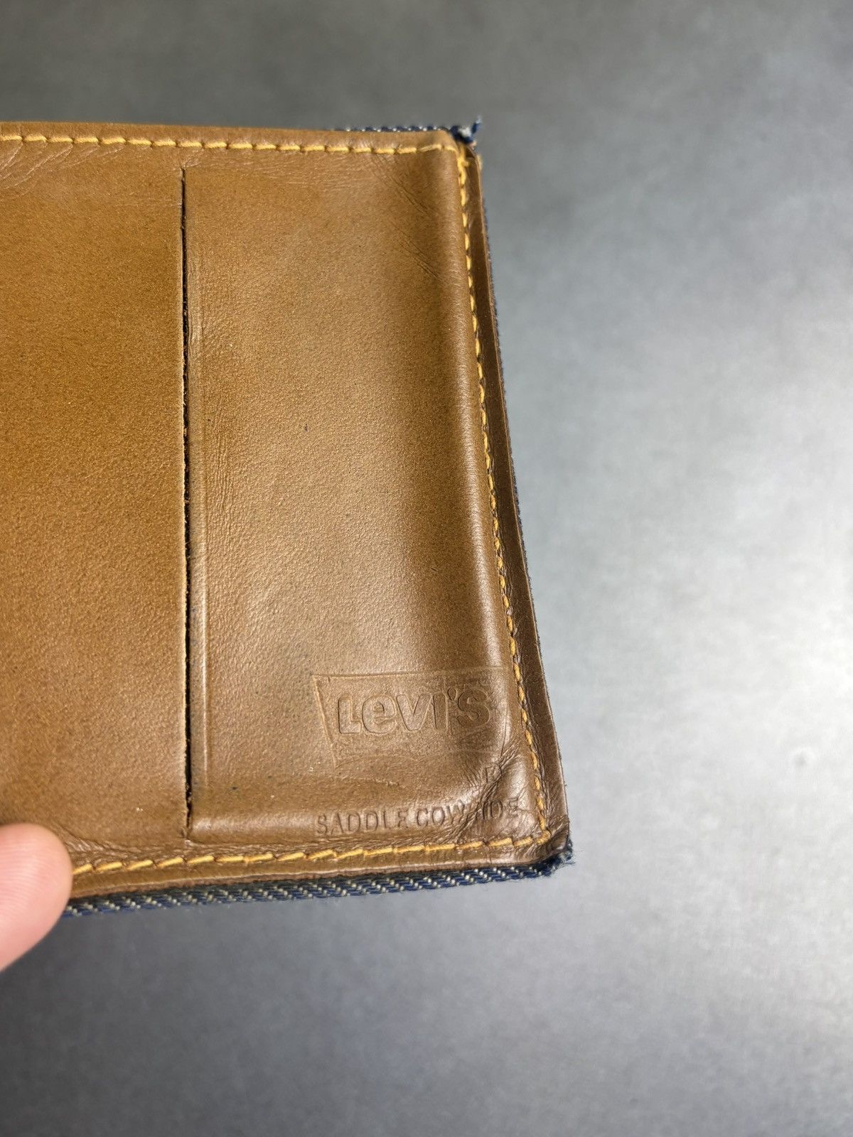 Levi's 1970s Levi's Orange Tab Denim Wallet 70s Vintage Levis Jeans Size ONE SIZE - 5 Thumbnail