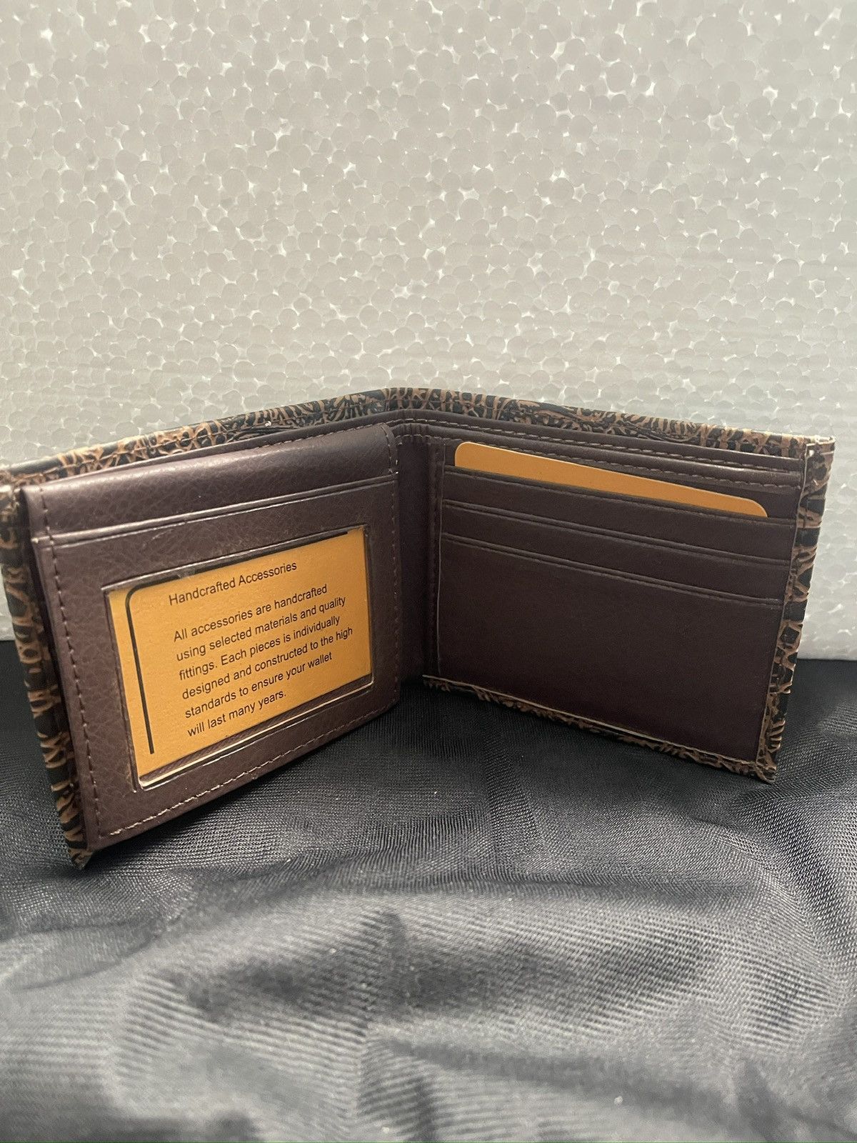 Designer Western Brown Crocodile Skin Wallet With Star Emblem BiFold Size ONE SIZE - 3 Thumbnail