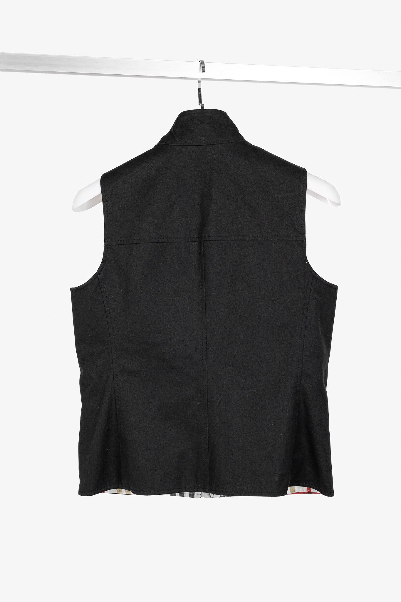 Burberry Buberry Reversible Black & White-Check Cotton Vest Size M / US 6-8 / IT 42-44 - 2 Thumbnail