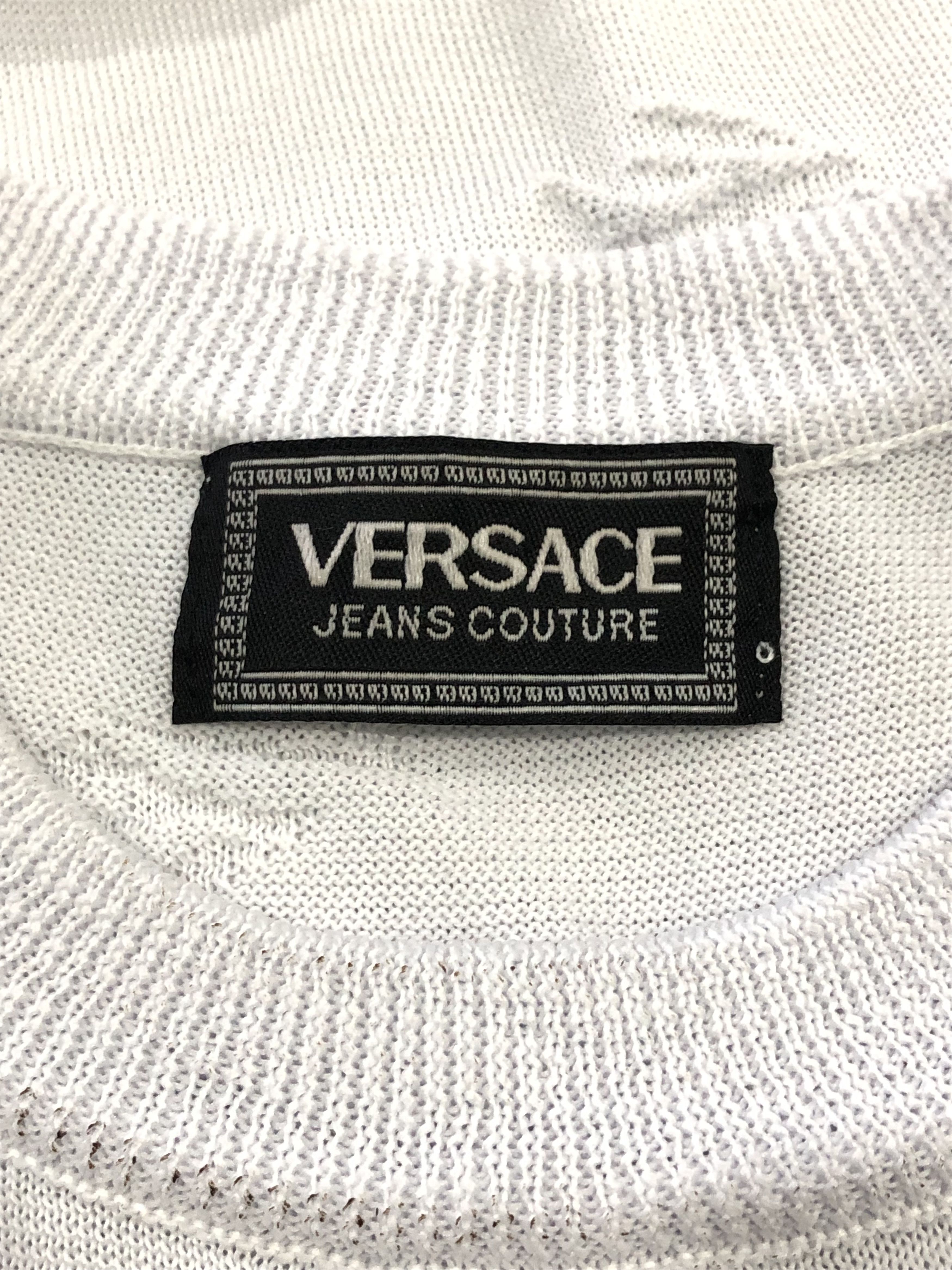 Versace Jeans Couture Vintage 90s Versace Art Medusa Knit Tshirt Size US M / EU 48-50 / 2 - 4 Thumbnail