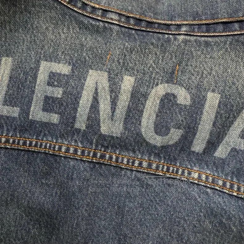 Balenciaga Balenciaga Back Logo Blue Long Sleeve Denim Jacket Size XS / US 0-2 / IT 36-38 - 7 Thumbnail