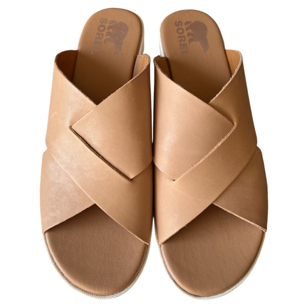 SOREL SOREL Beige 1-1/2" Platform Wide Cameron Wedge Sandal, US9.5 Size US 9.5 / IT 39.5 - 3 Thumbnail