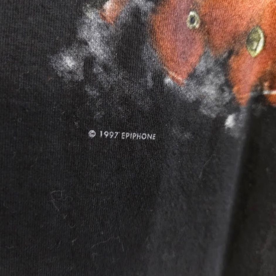 Gildan VINTAGE Epiphone Guitars T Shirt Mens XL Black 90s Musician Guitarist Music Mens XL Black Rock Concert Gildan T-Shirt Size US XL / EU 56 / 4 - 5 Thumbnail