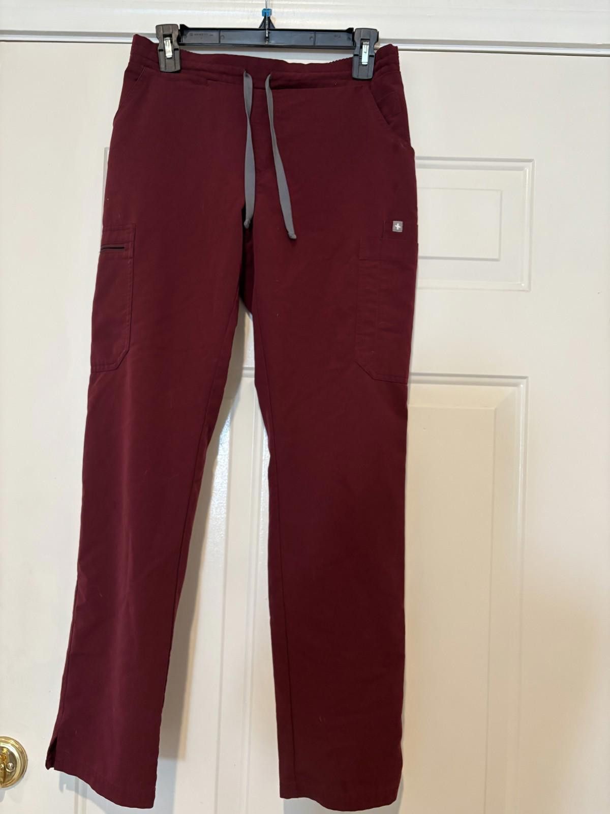 Eileen Fisher Women's sz S maroon Figs medical pants #590 Size ONE SIZE - 1 Thumbnail