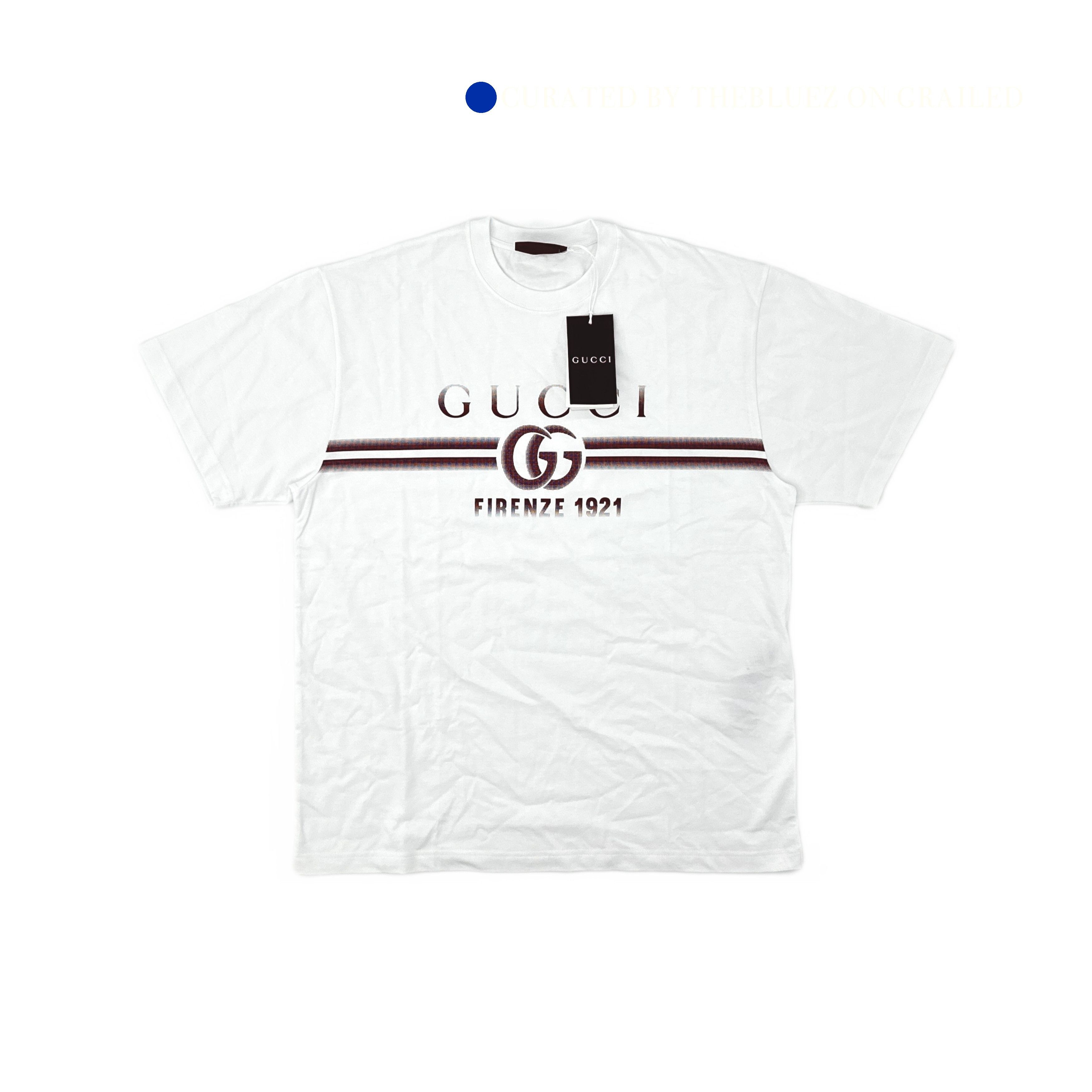 Gucci Firenze 1921 Logo T-Shirt in White Size US L / EU 52-54 / 3 - 1 Thumbnail